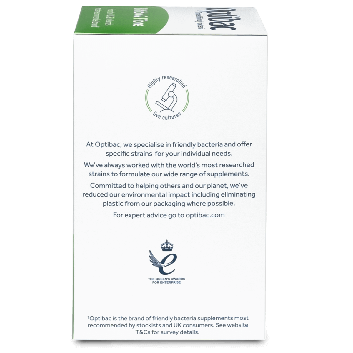 OptiBac Probiotics Bifidobacteria & Fibre 30 Sachets