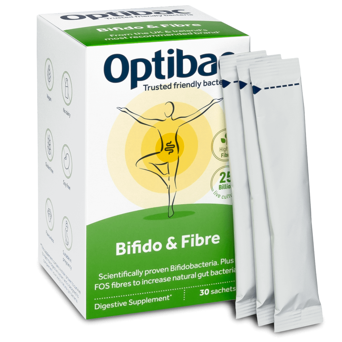 OptiBac Probiotics Bifidobacteria & Fibre 30 Sachets