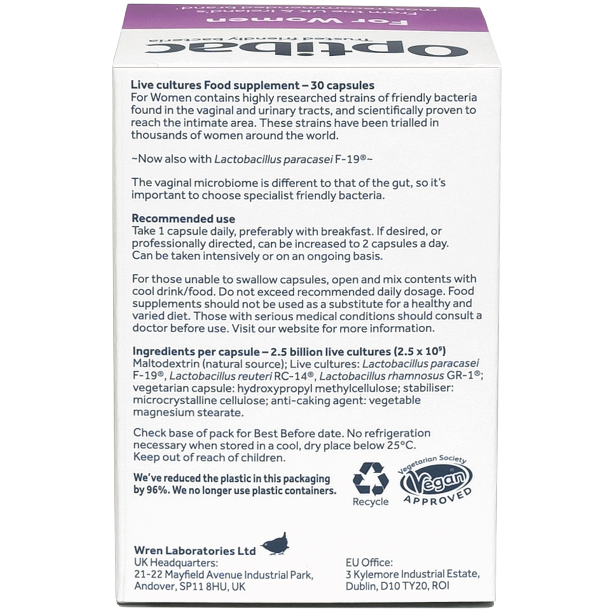 OptiBac Probiotics For Women 30 Capsules