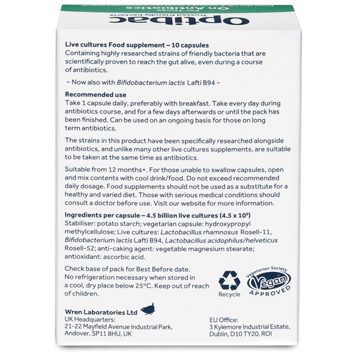 Optibac For Those On Antibiotics 10 Capsules