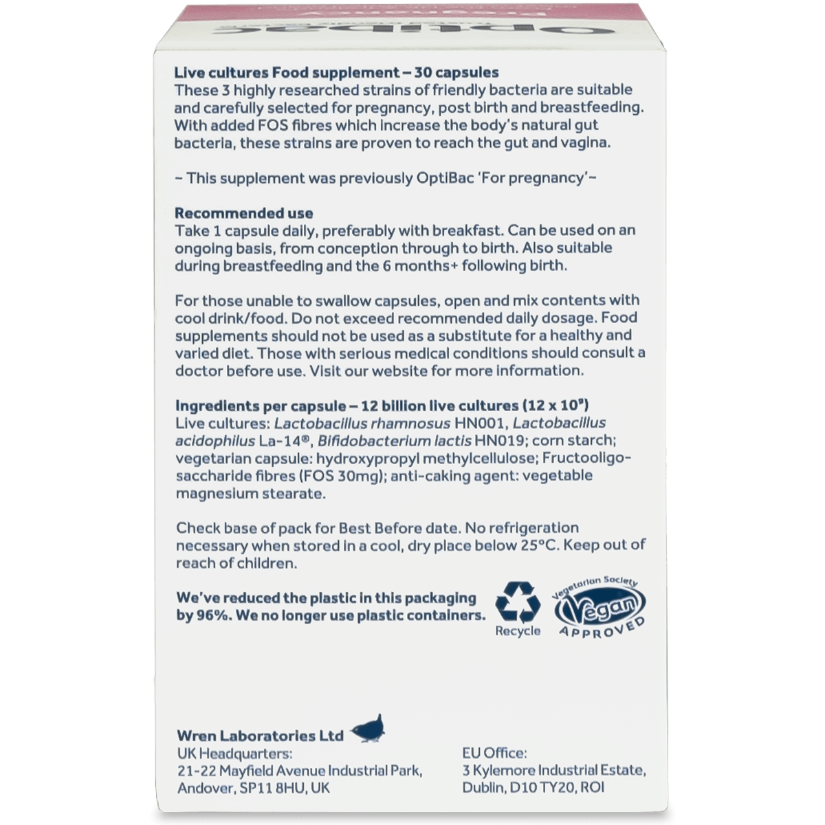 OptiBac Probiotics For pregnancy 30 Capsules