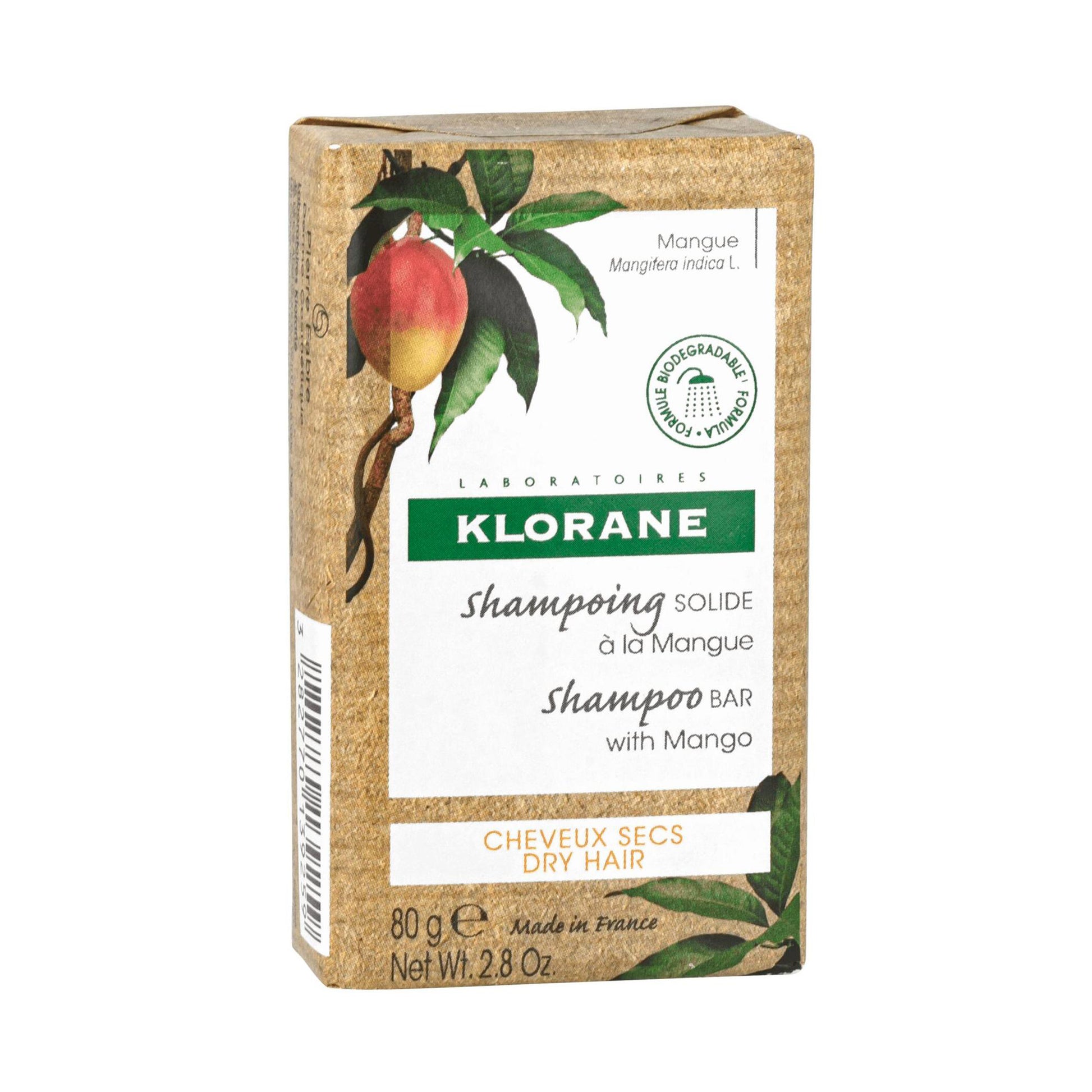 Klorane Shampoo Bar with Mango for Nourishing for Dry Hair 80g