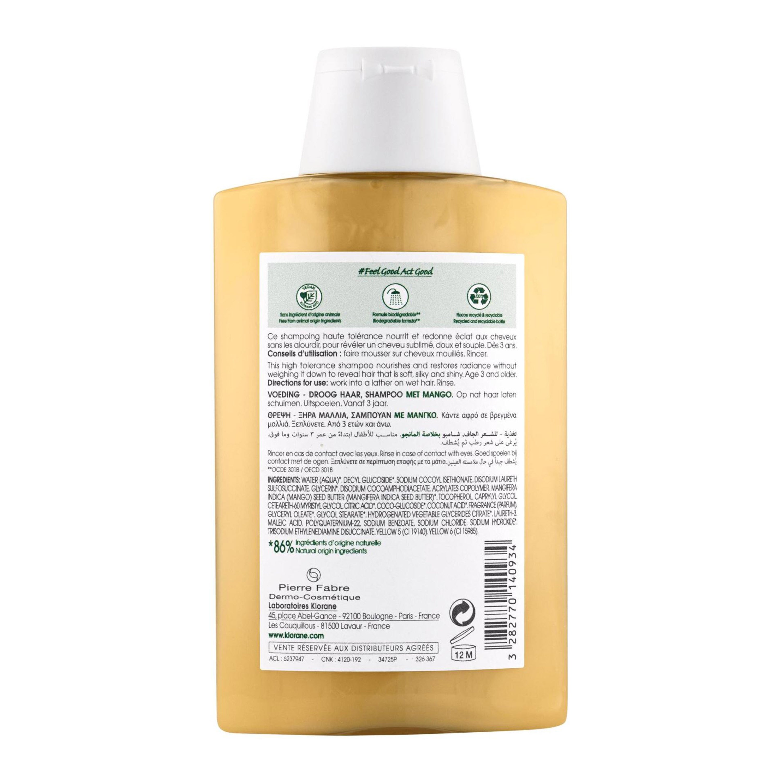 Klorane Nourishing Shampoo with Mango for Dry Hair 200ml
