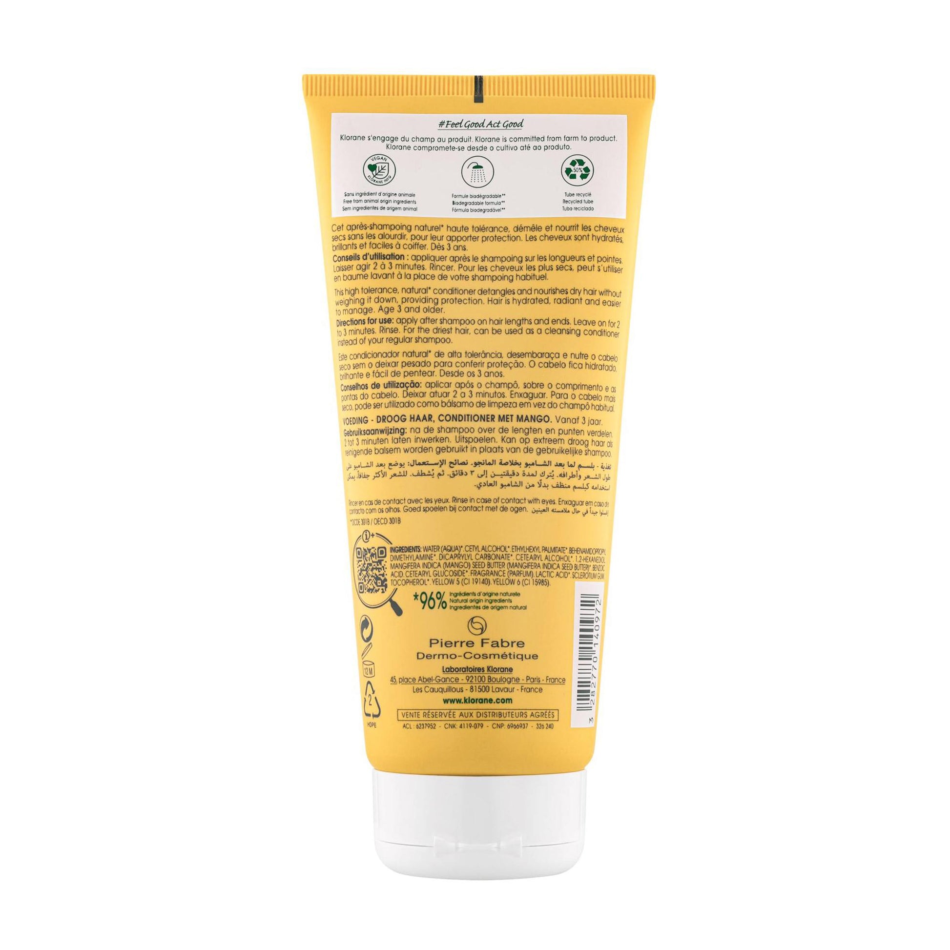 Klorane Conditioner with Mango for Nourishing for Dry Hair 200ml