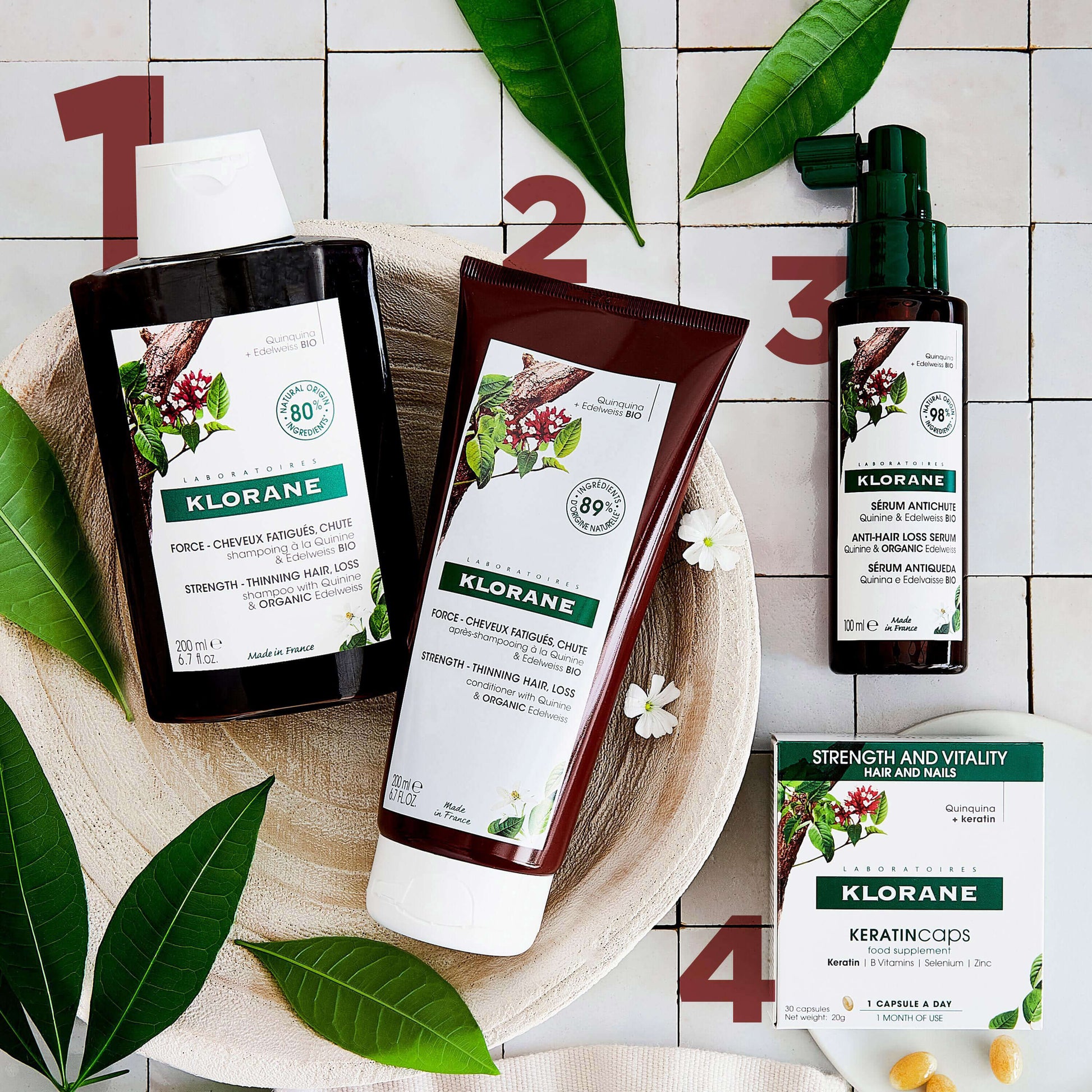 Klorane Strengthening Shampoo with Quinine and Organic Edelweiss for Thinning & Tired Hair 200ml