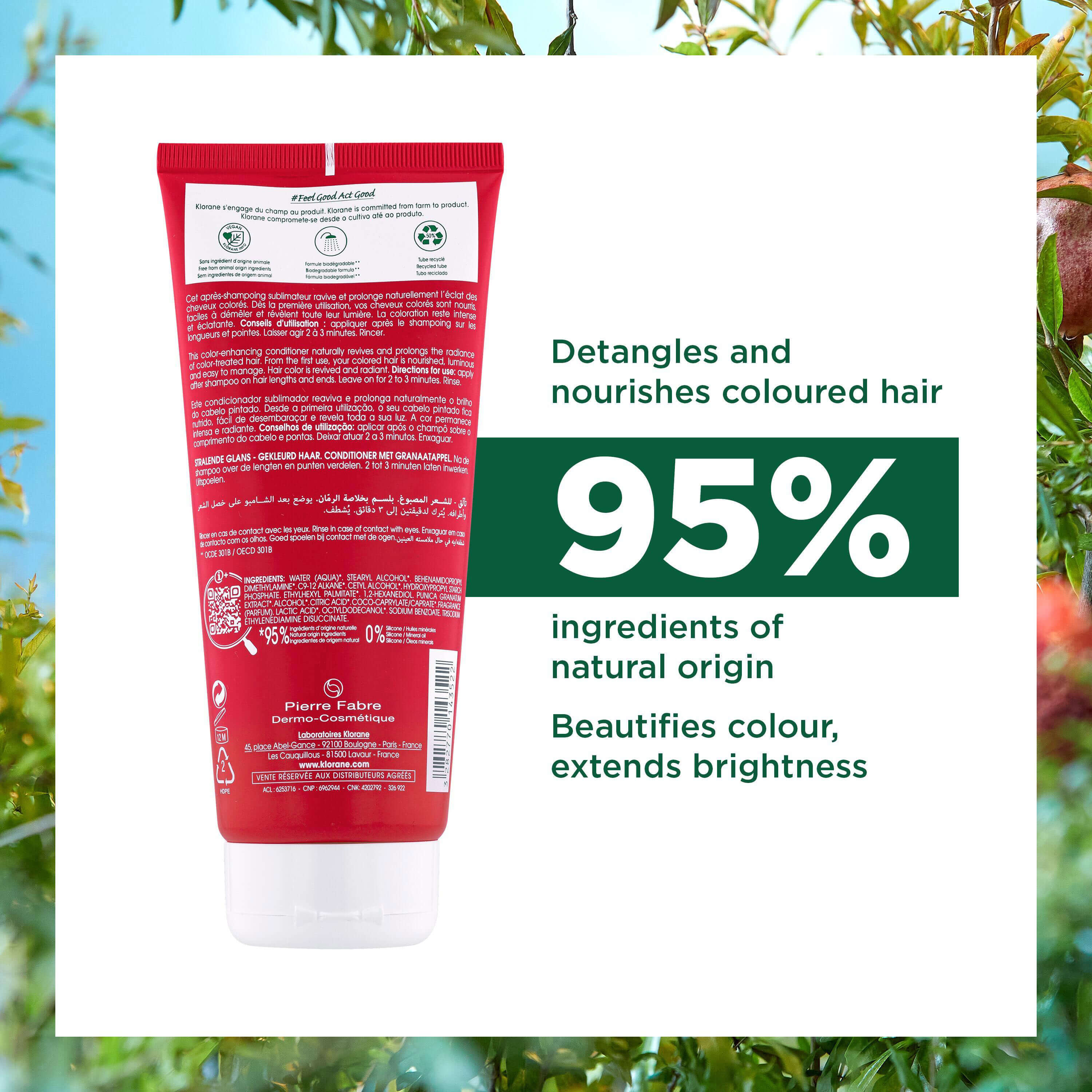 Klorane Colour-enhancing Conditioner with Pomegranate for Colour-Treated Hair 200ml