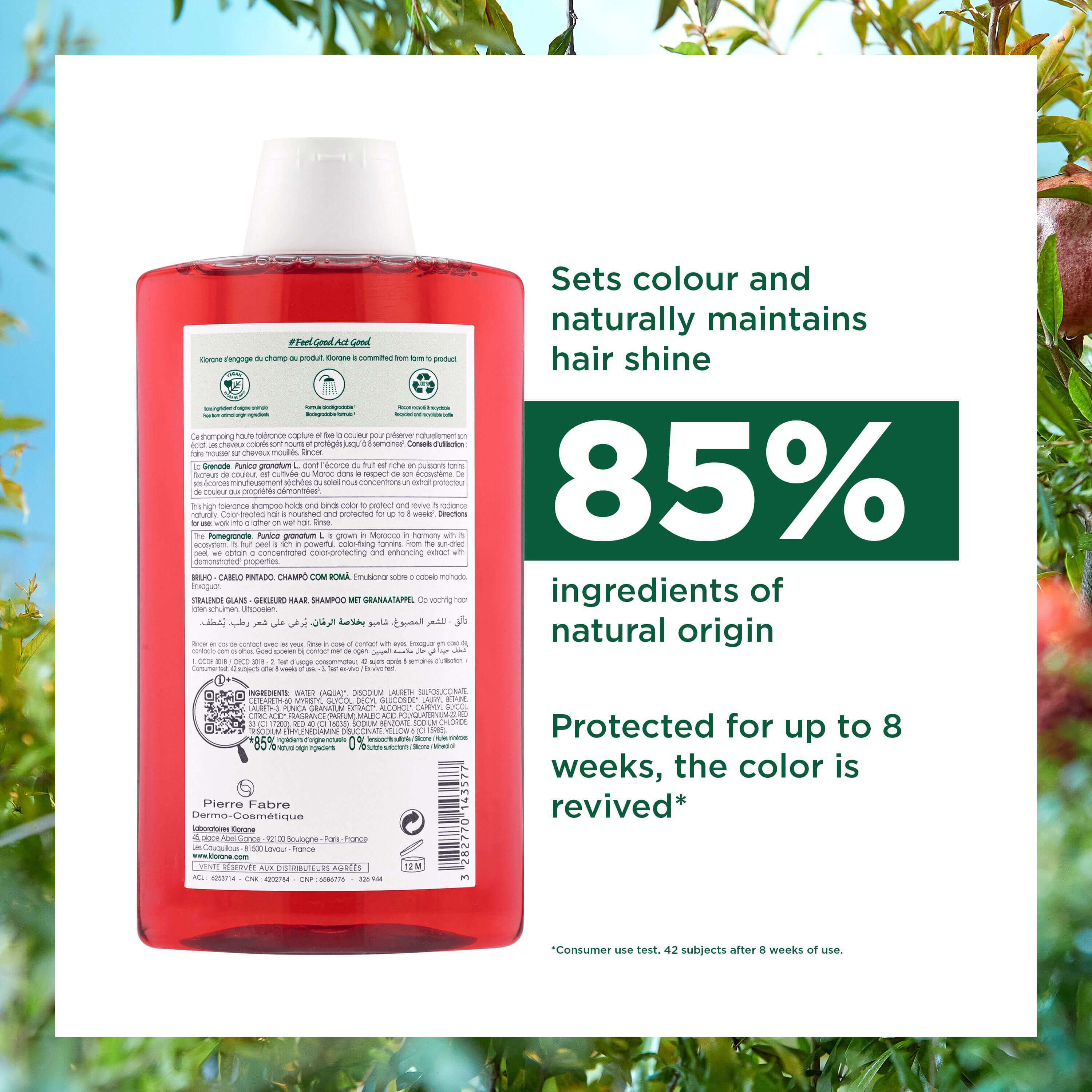 Klorane Colour-enhancing Shampoo with Pomegranate for Colour-Treated Hair 200ml