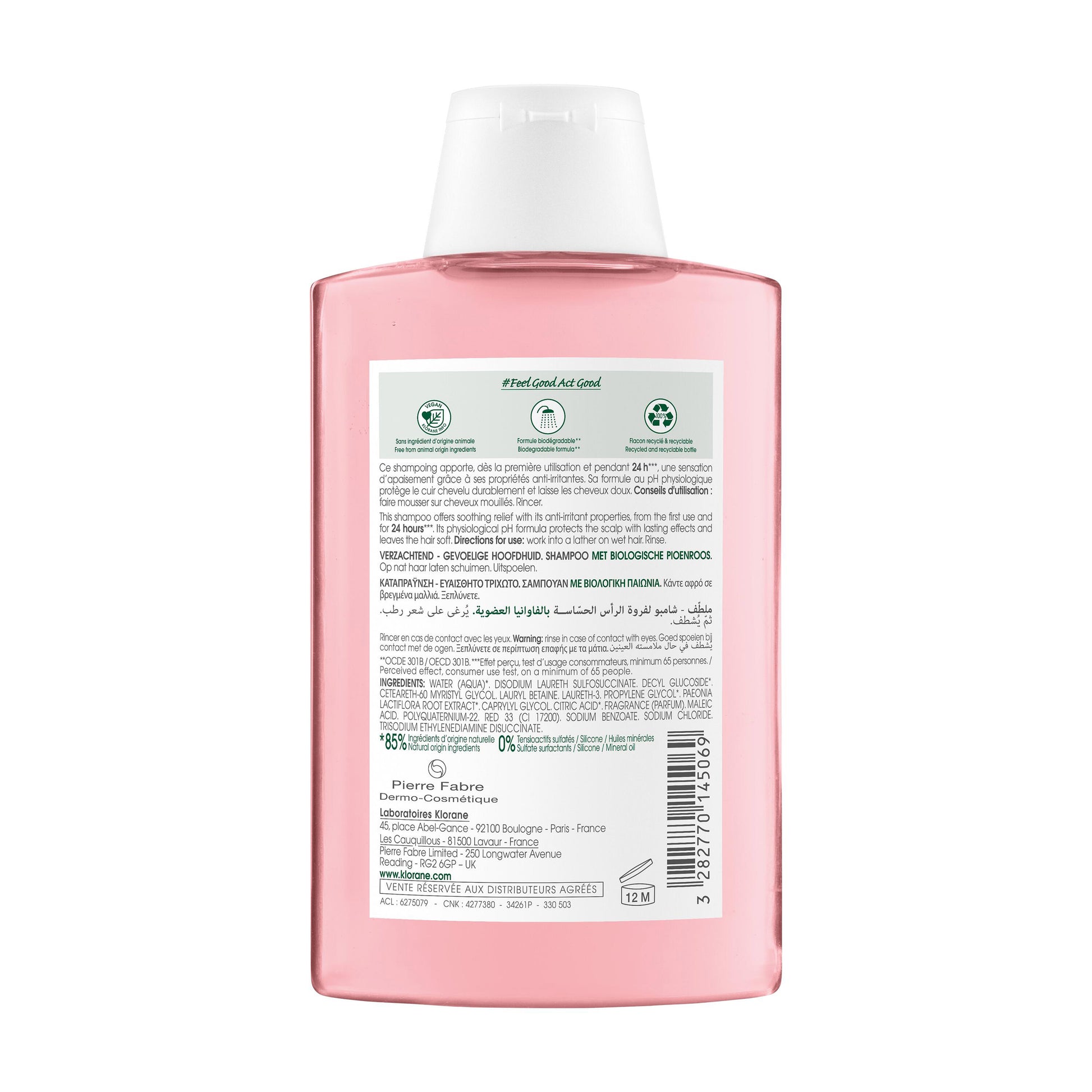 Klorane Soothing Shampoo with Organic Peony for Sensitive scalp 200ml
