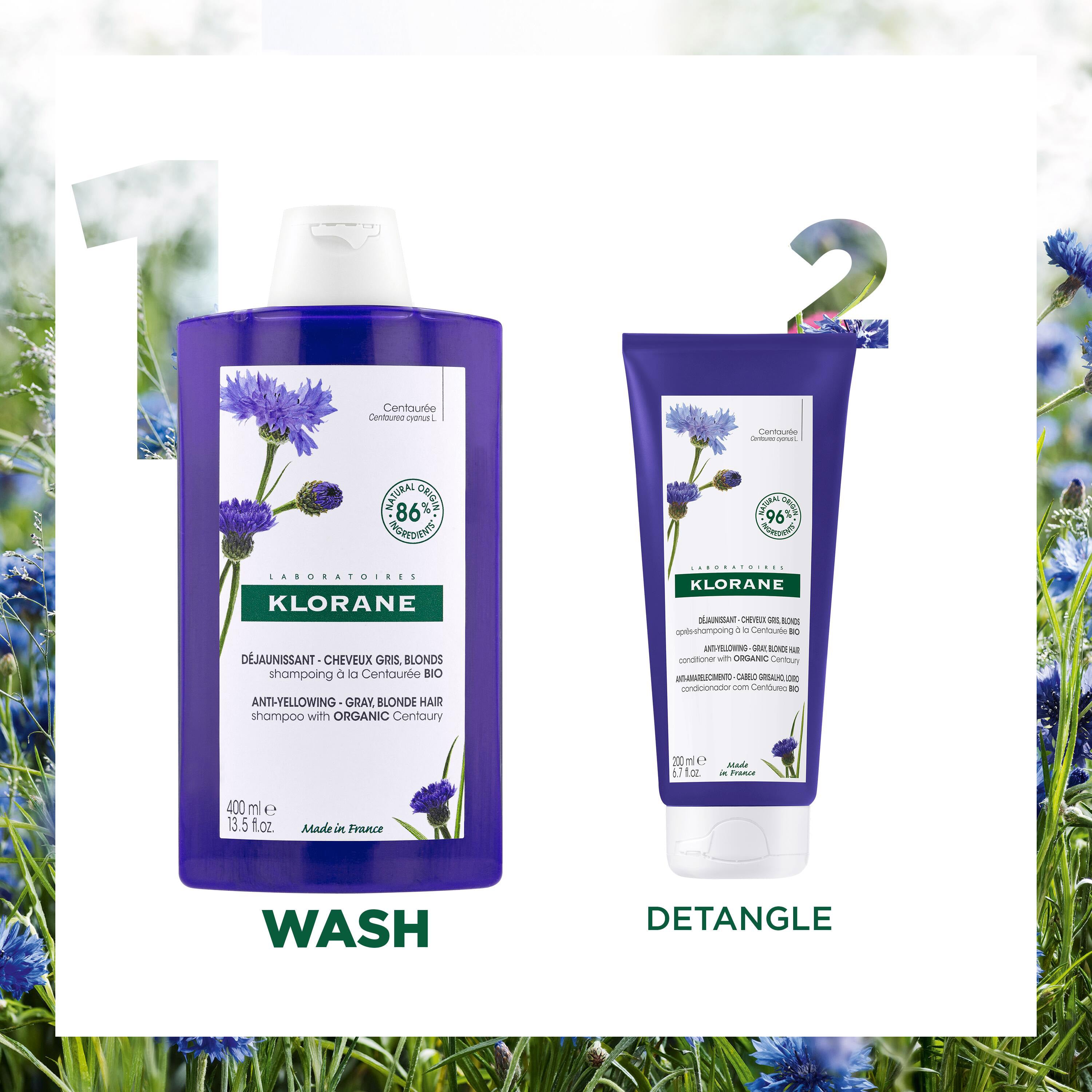 Klorane Anti-yellowing Shampoo with Organic Centaury for Grey & Blonde Hair 200ml