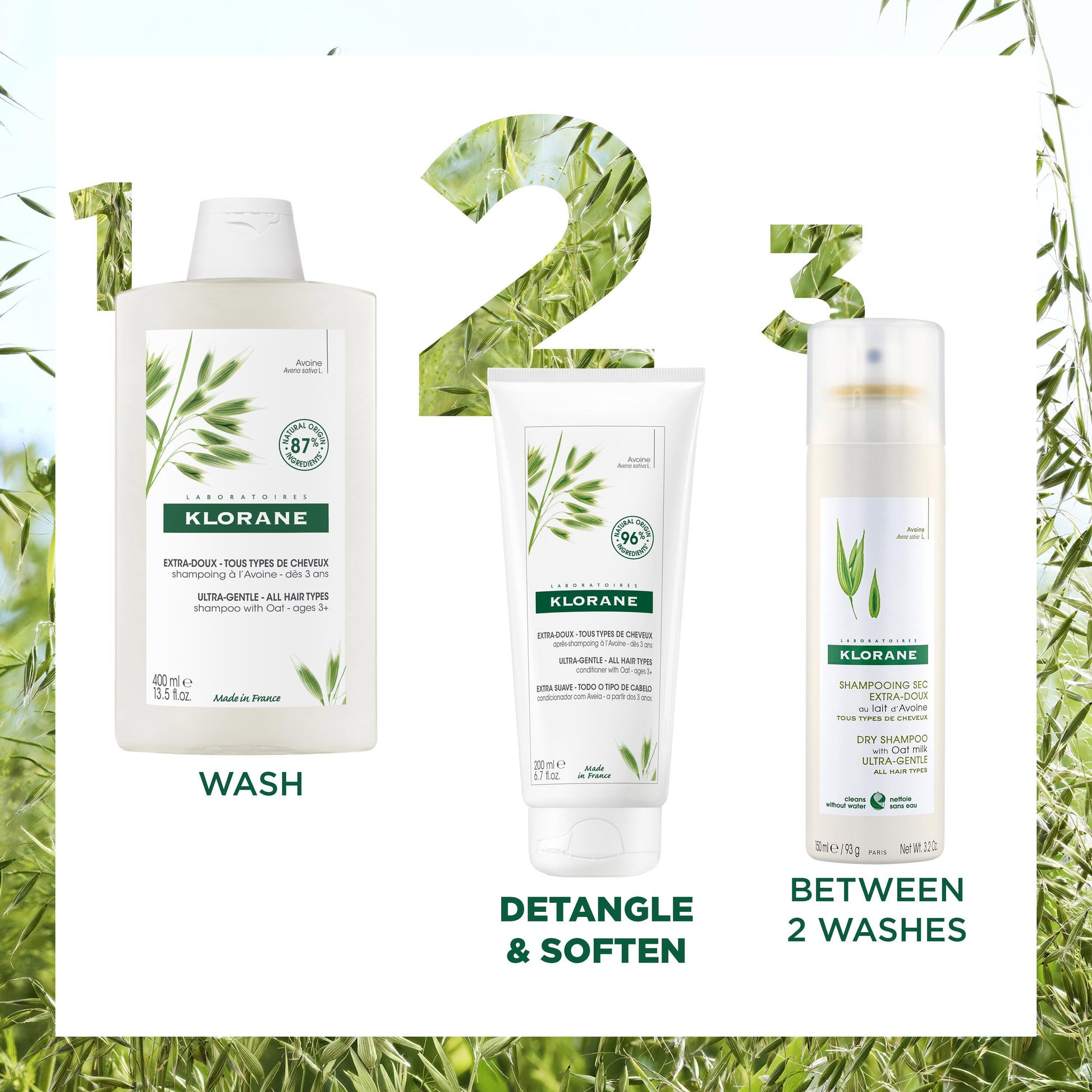 Klorane Ultra-Gentle Conditioner with Oat for All Hair Types 200ml