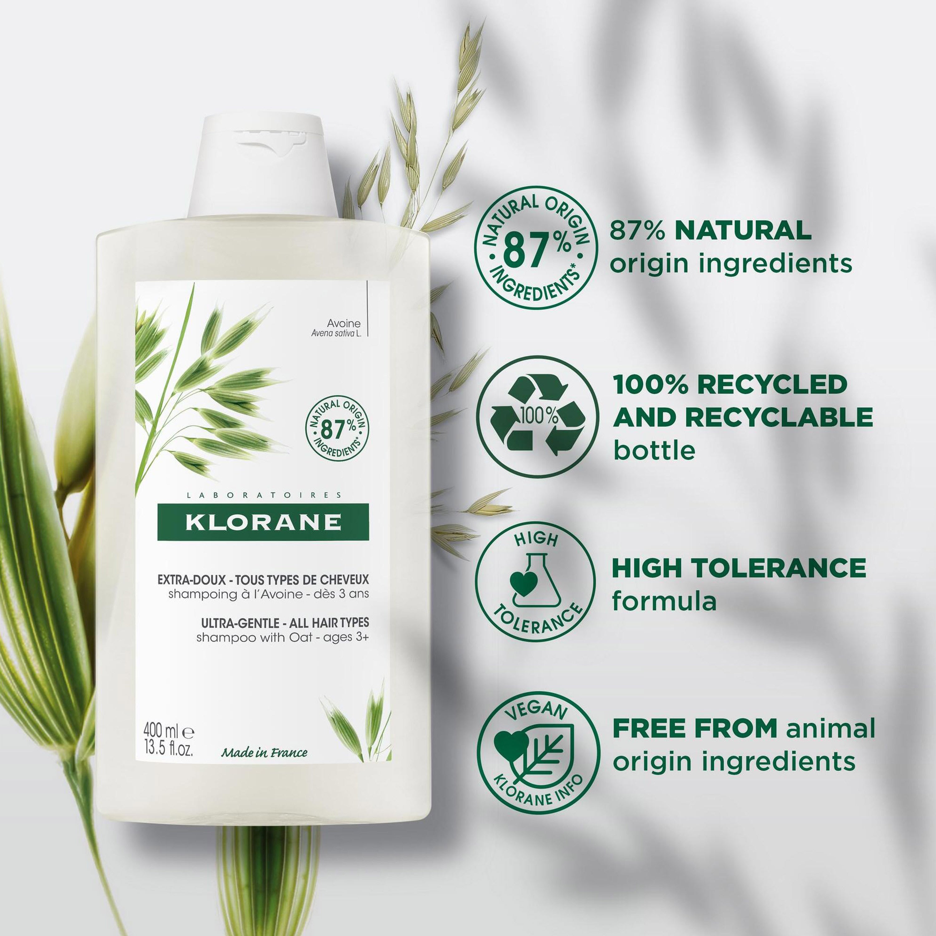 Klorane Ultra-Gentle Shampoo with Oat for All Hair Types 400ml