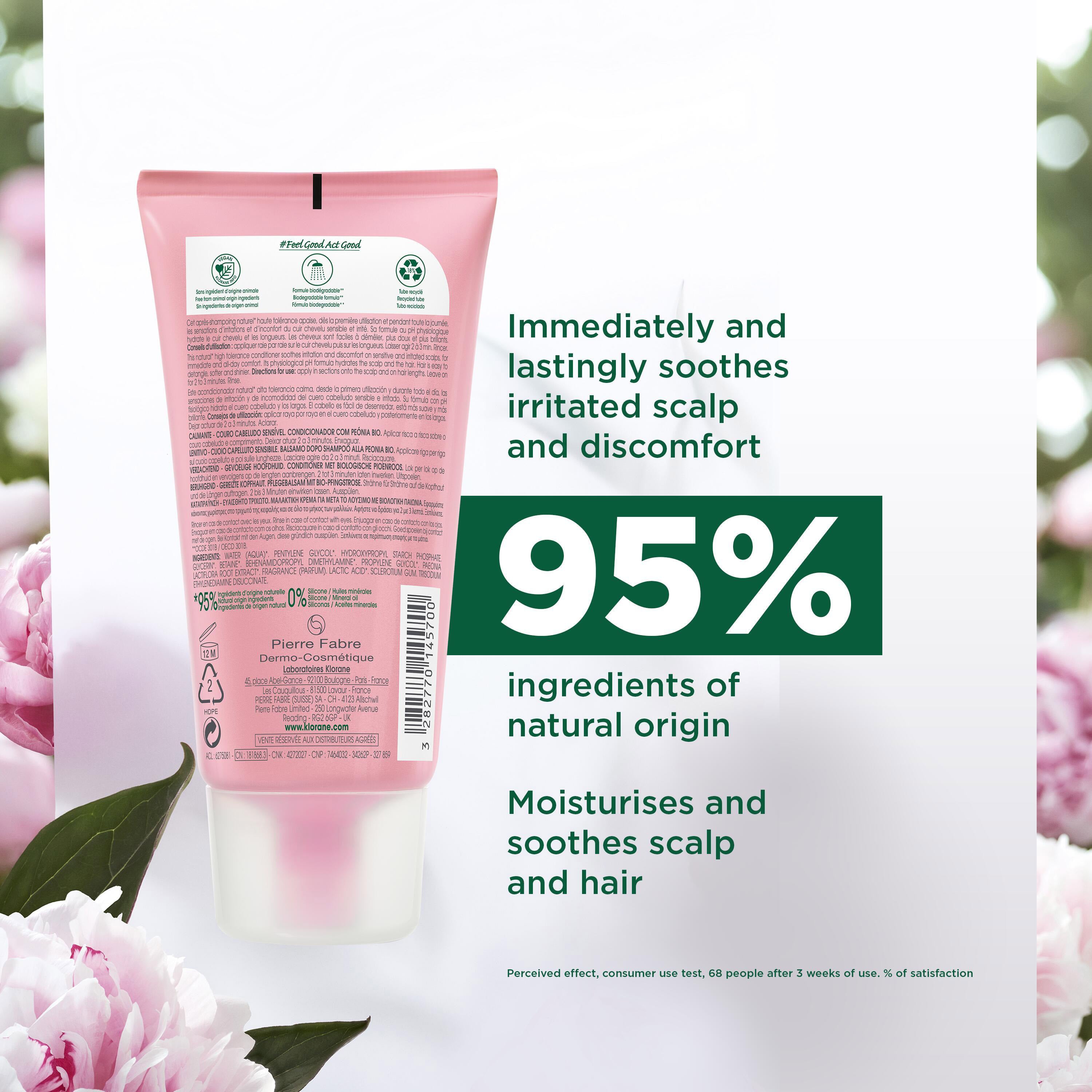 Klorane Soothing Conditioner with Organic Peony for Sensitive scalp 150ml