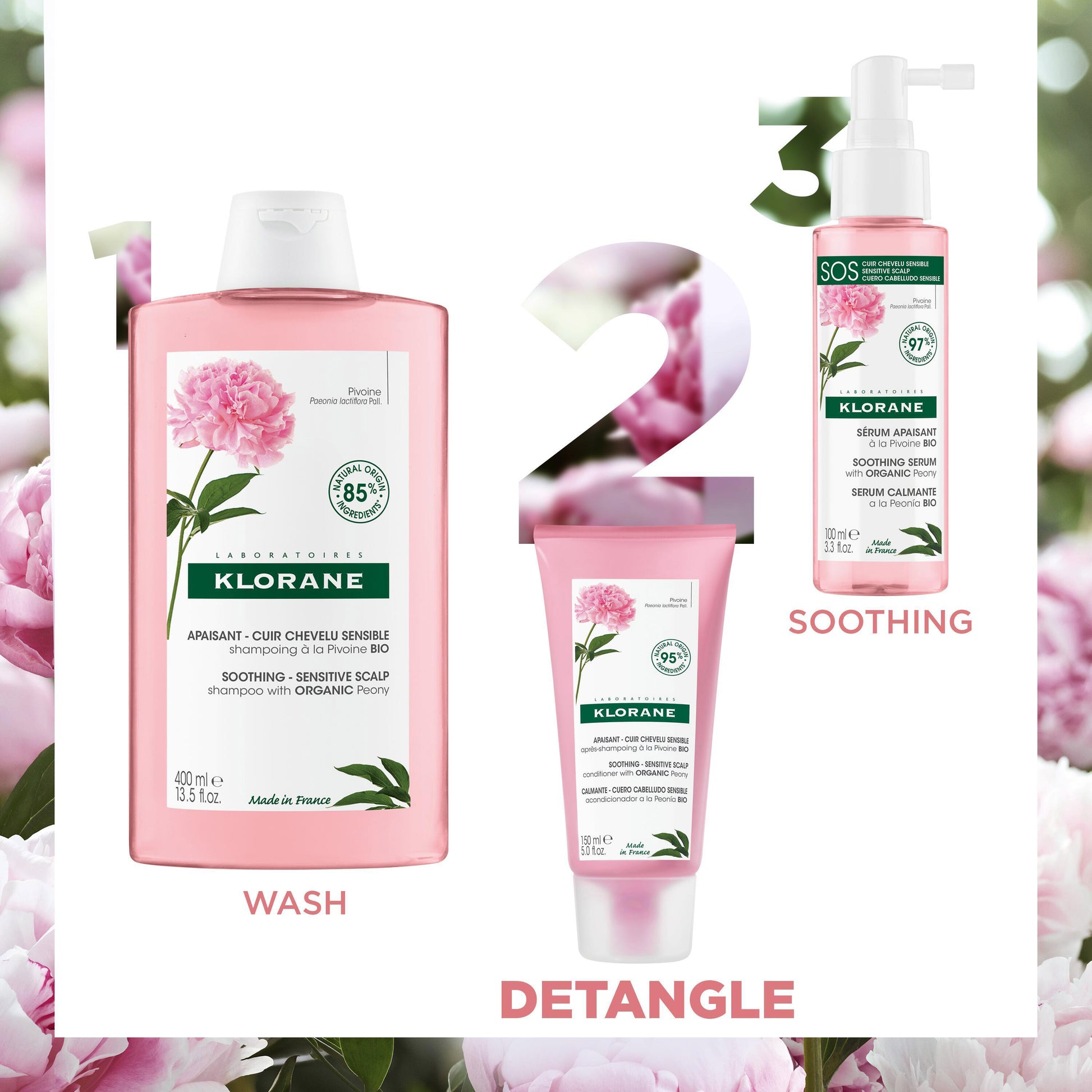 Klorane Soothing Conditioner with Organic Peony for Sensitive scalp 150ml