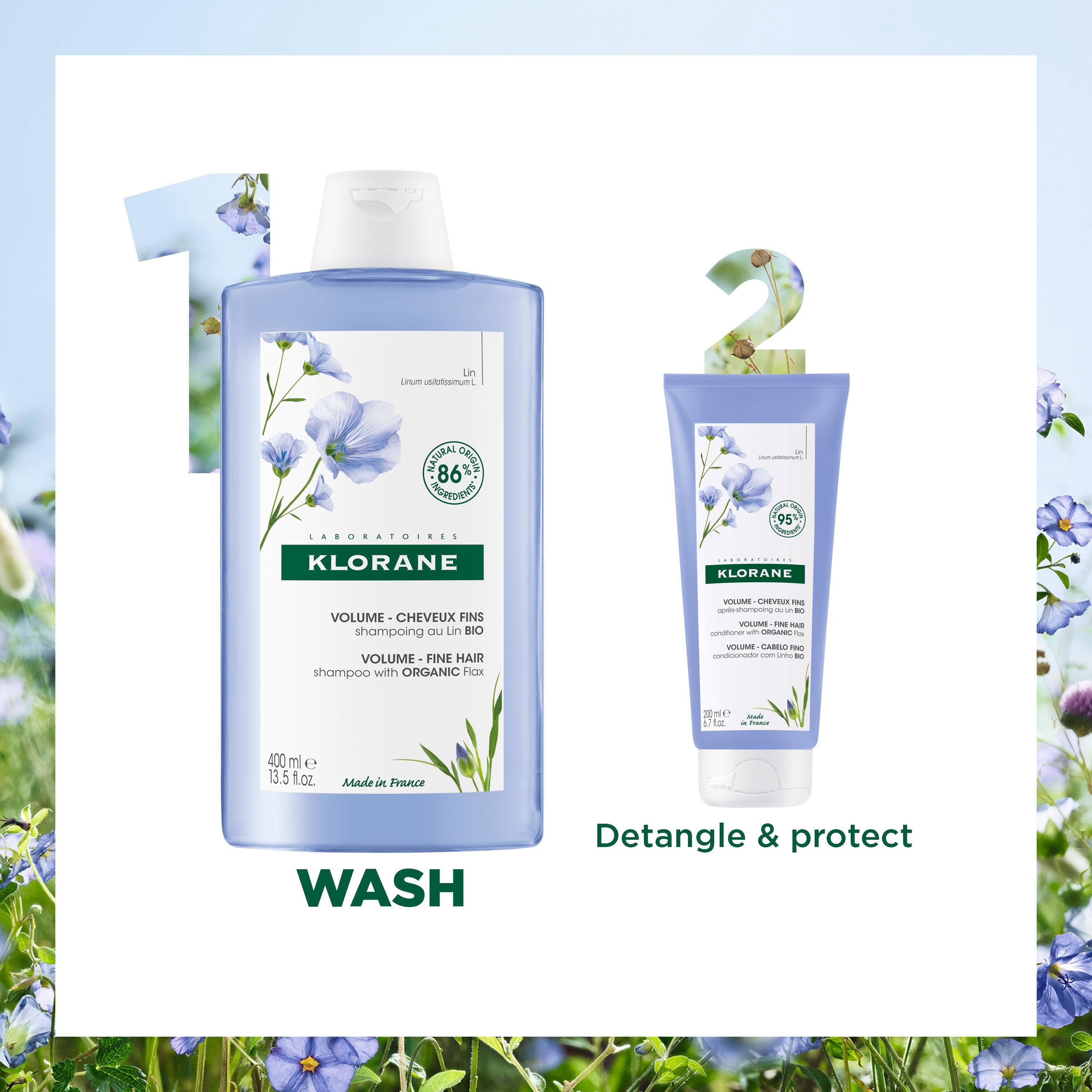 Klorane Volumising Shampoo with Organic Flax for Fine Hair 200ml