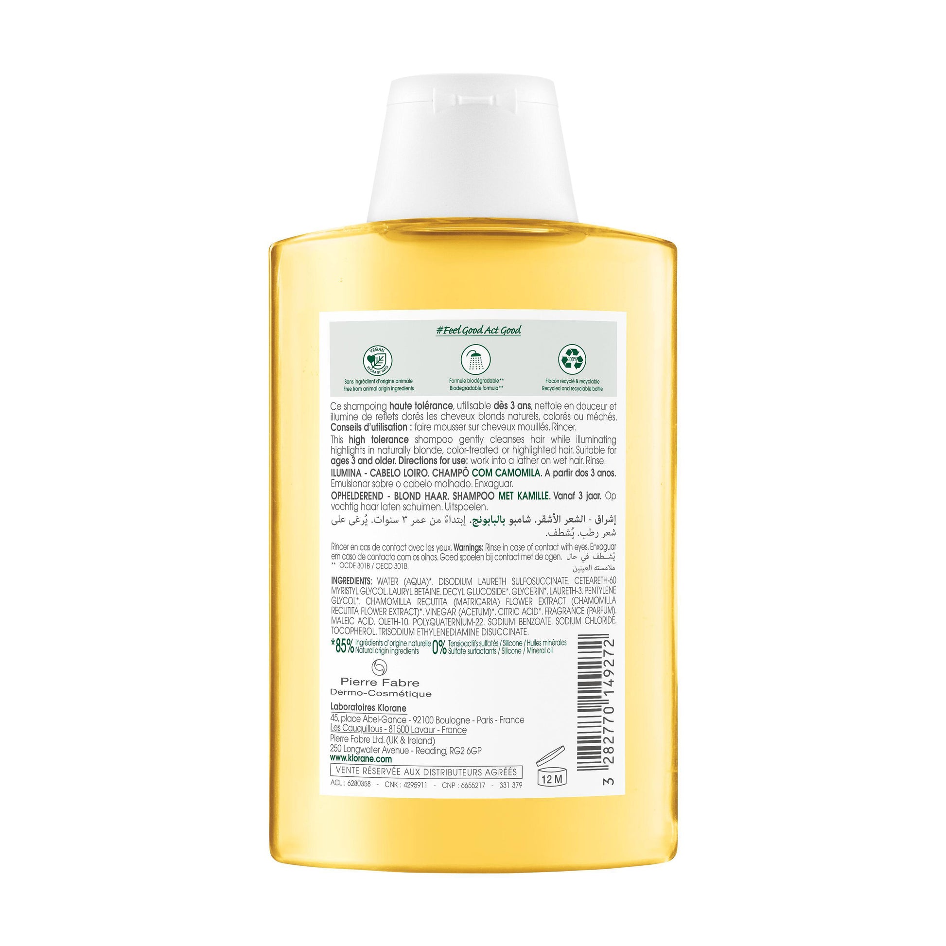 Klorane Brightening Shampoo with Camomile for Blonde Hair 200ml
