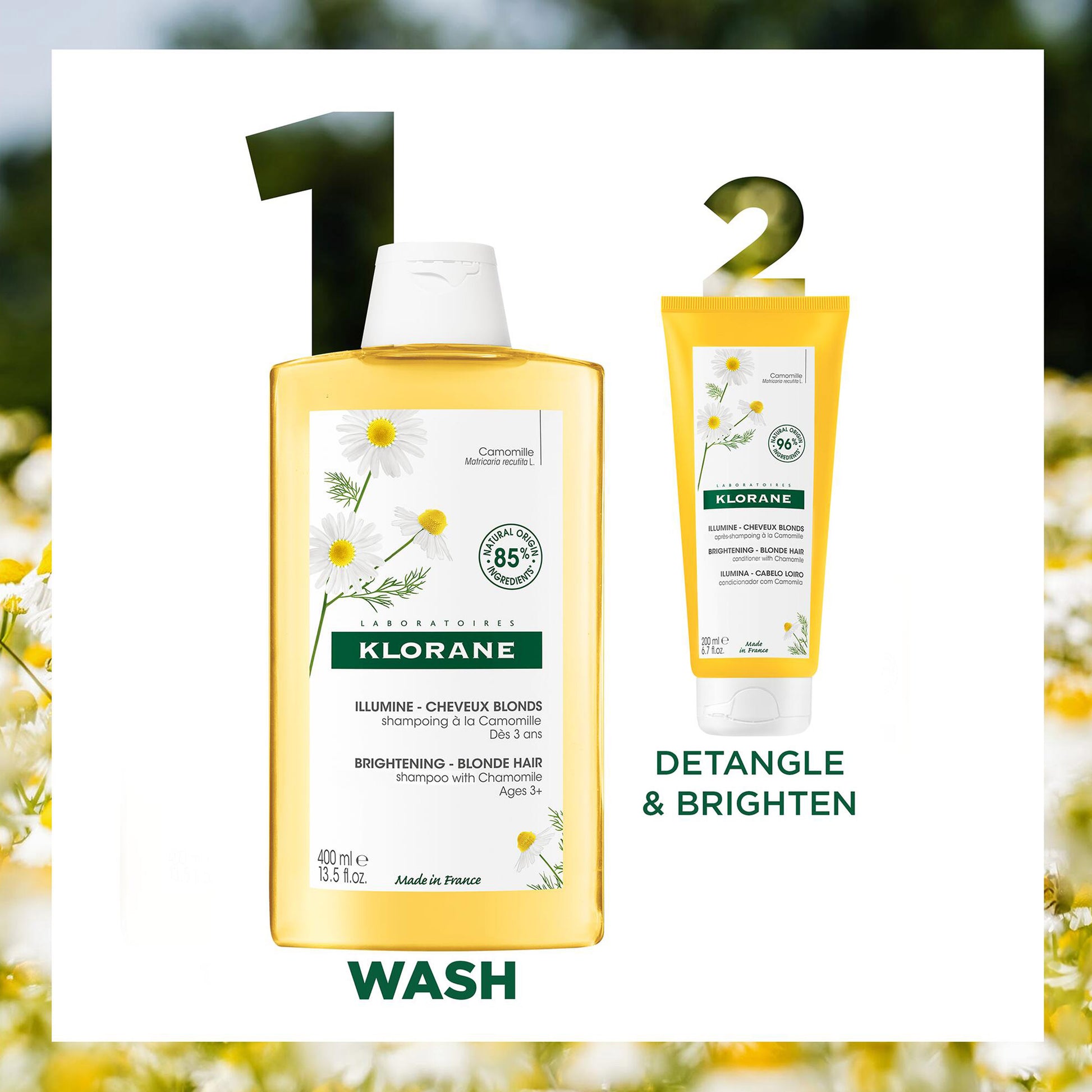 Klorane Brightening Shampoo with Camomile for Blonde Hair 200ml