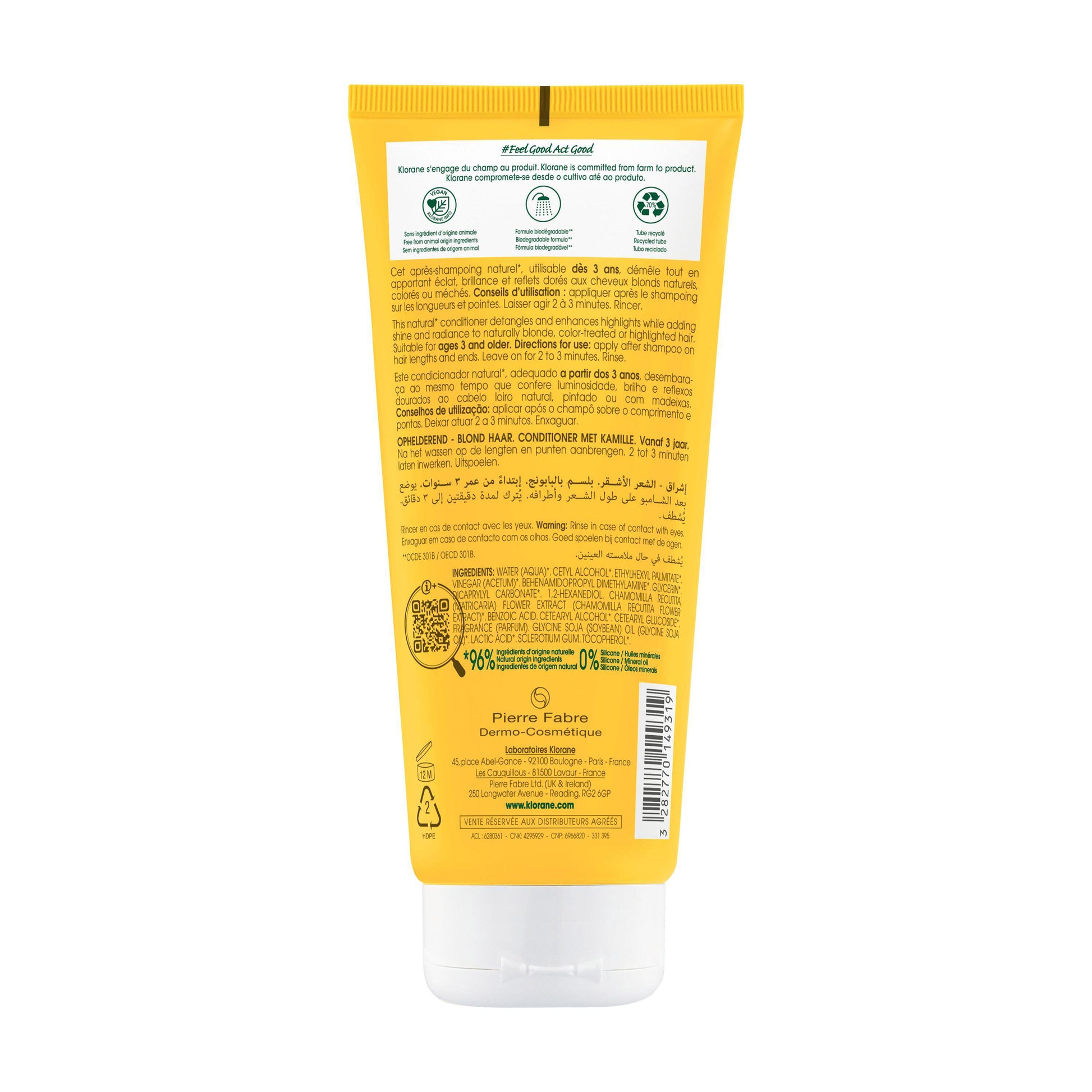 Klorane Brightening Conditioner with Camomile for Blonde Hair 200ml