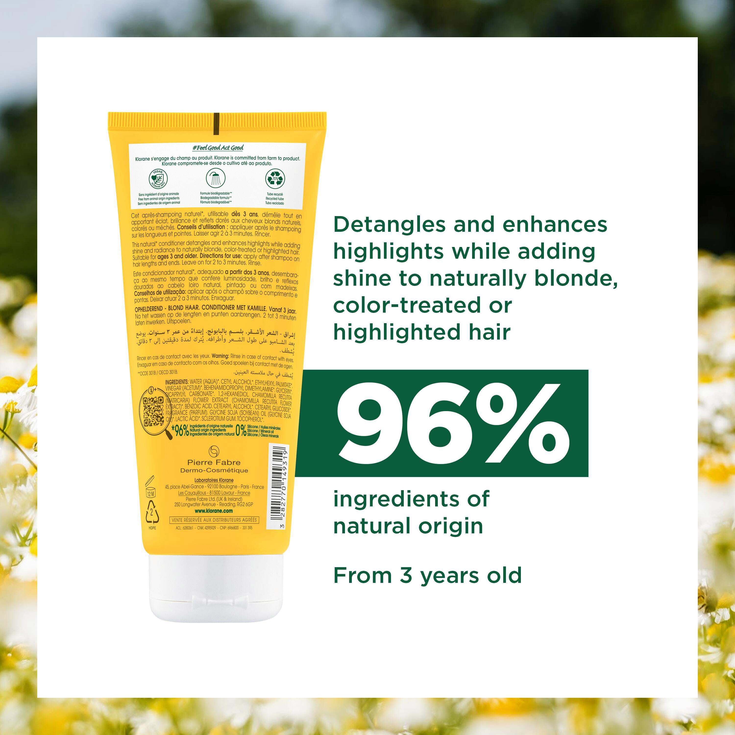 Klorane Brightening Conditioner with Camomile for Blonde Hair 200ml