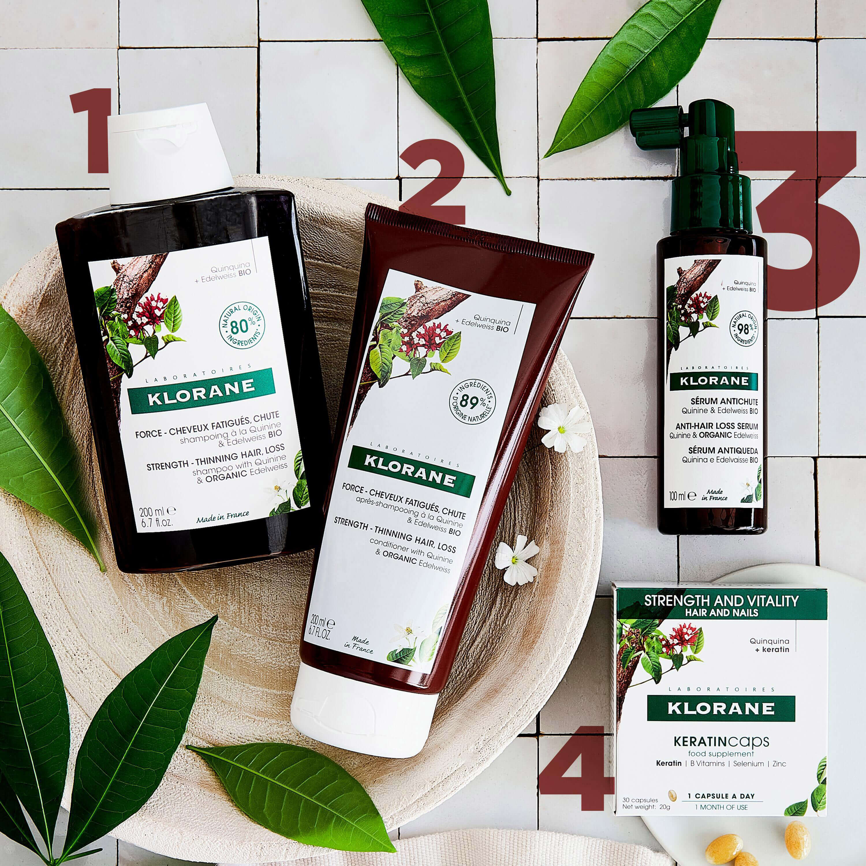 Klorane Hair Strengthening Serum with Quinine and Organic Edelweiss for Hair Loss 100ml