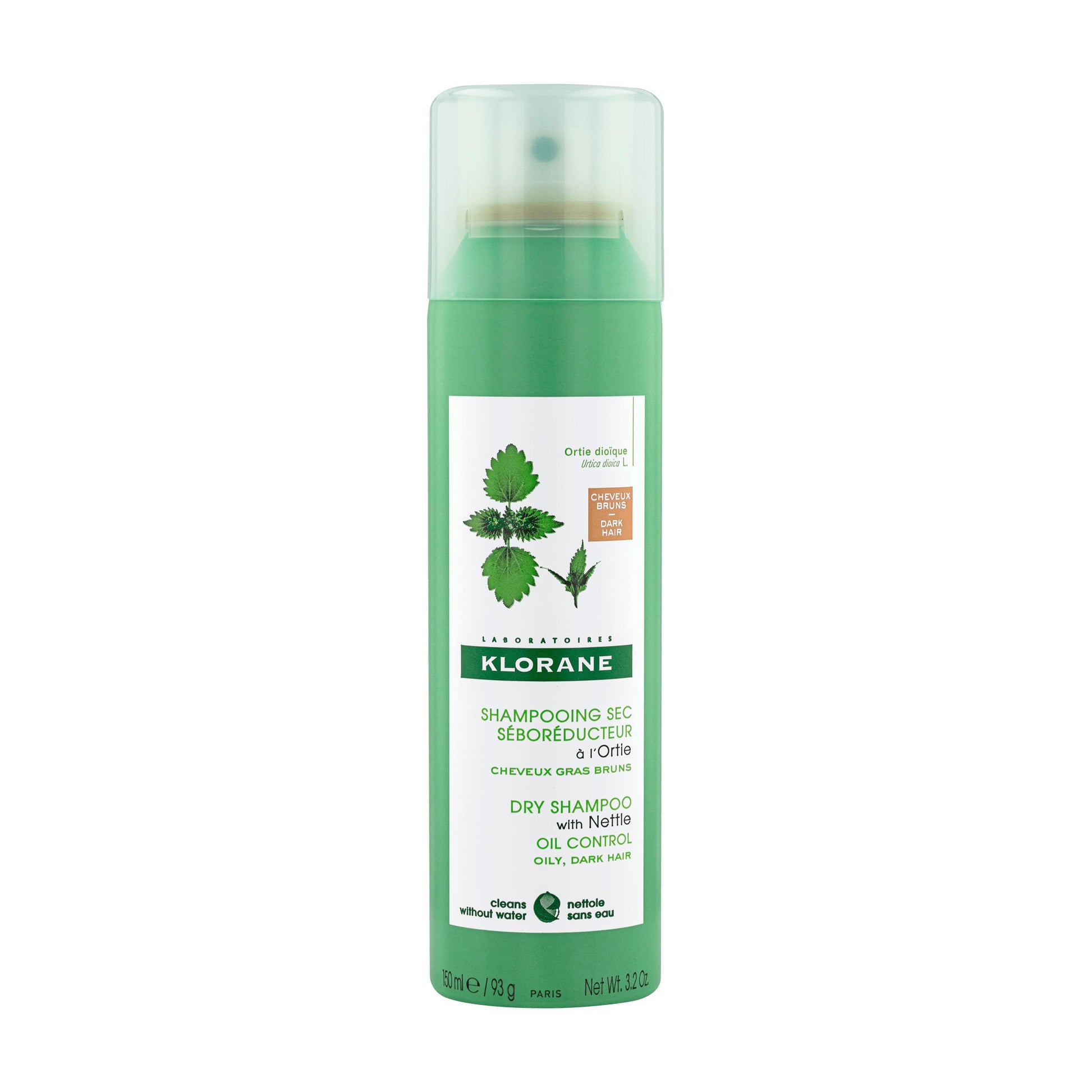 Klorane Oil Control Dry Shampoo with Nettle for Tinted for Oily Dark Hair 150ml