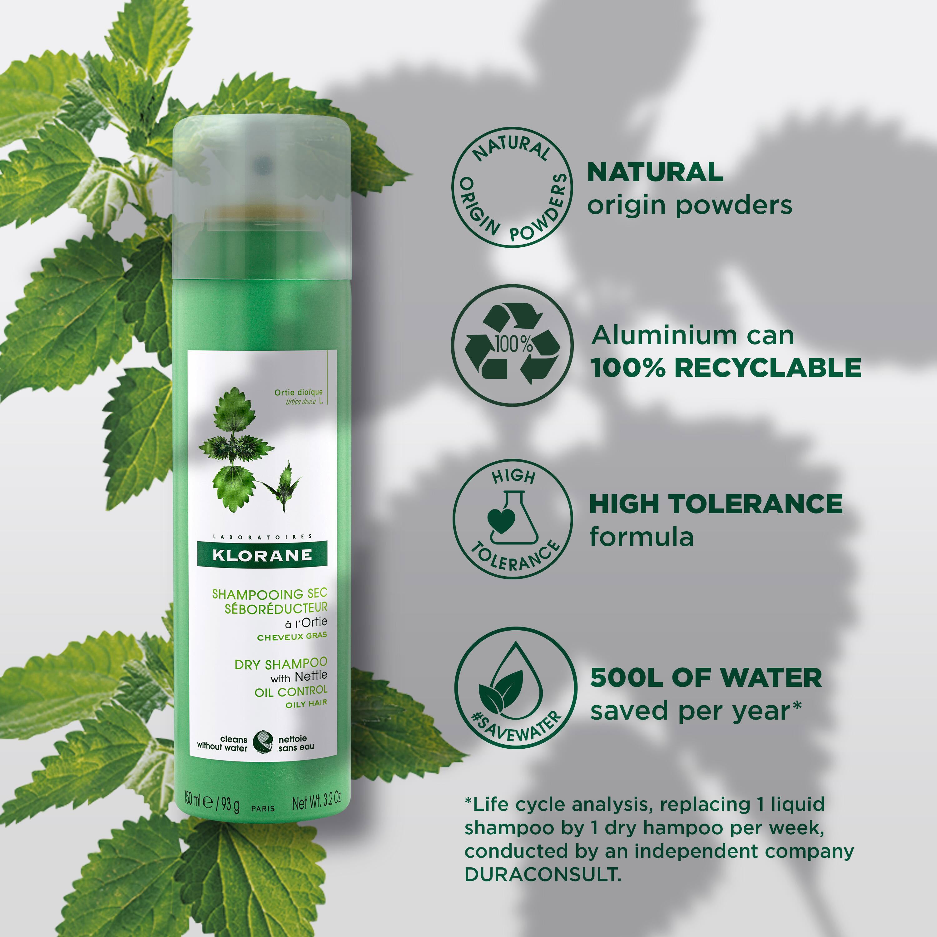 Klorane Oil Control Dry Shampoo with Nettle for The Original for Oily Hair 150ml