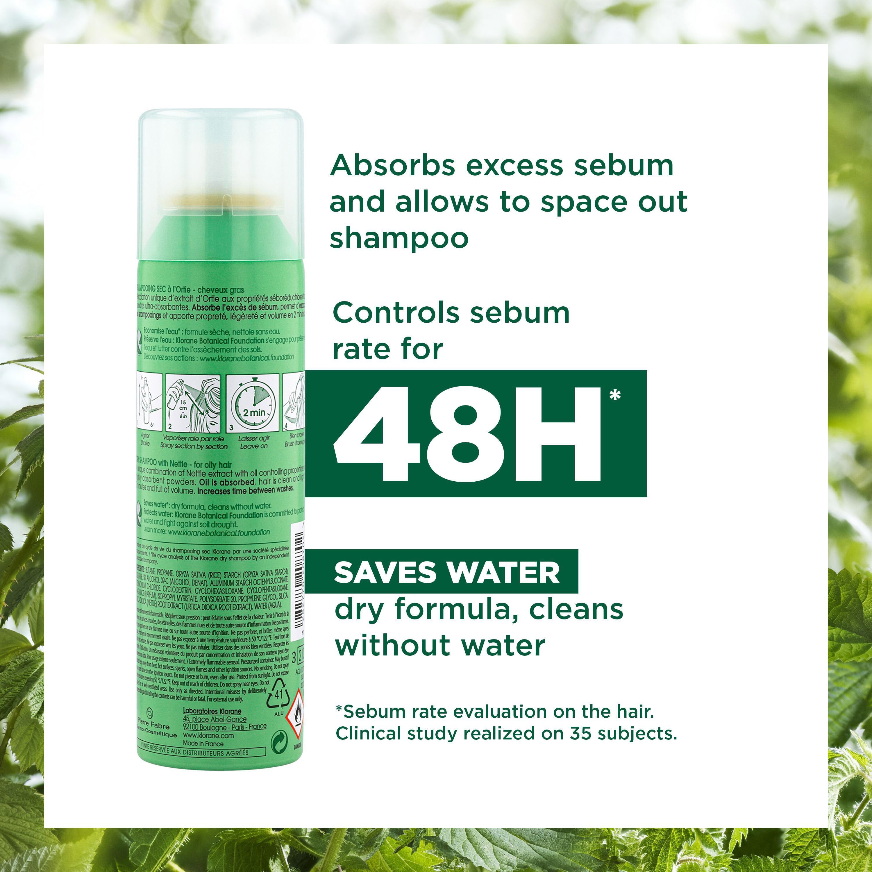 Klorane Oil Control Dry Shampoo with Nettle for The Original for Oily Hair 150ml