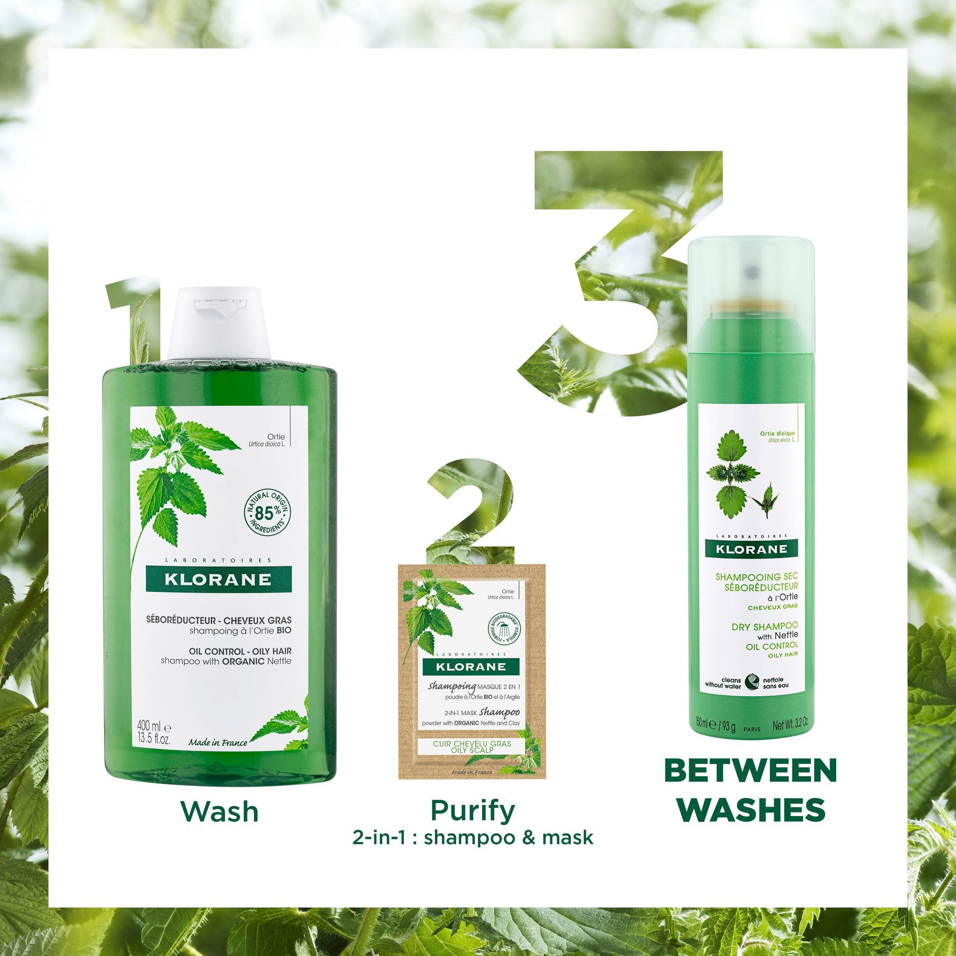 Klorane Oil Control Dry Shampoo with Nettle for The Original for Oily Hair 150ml