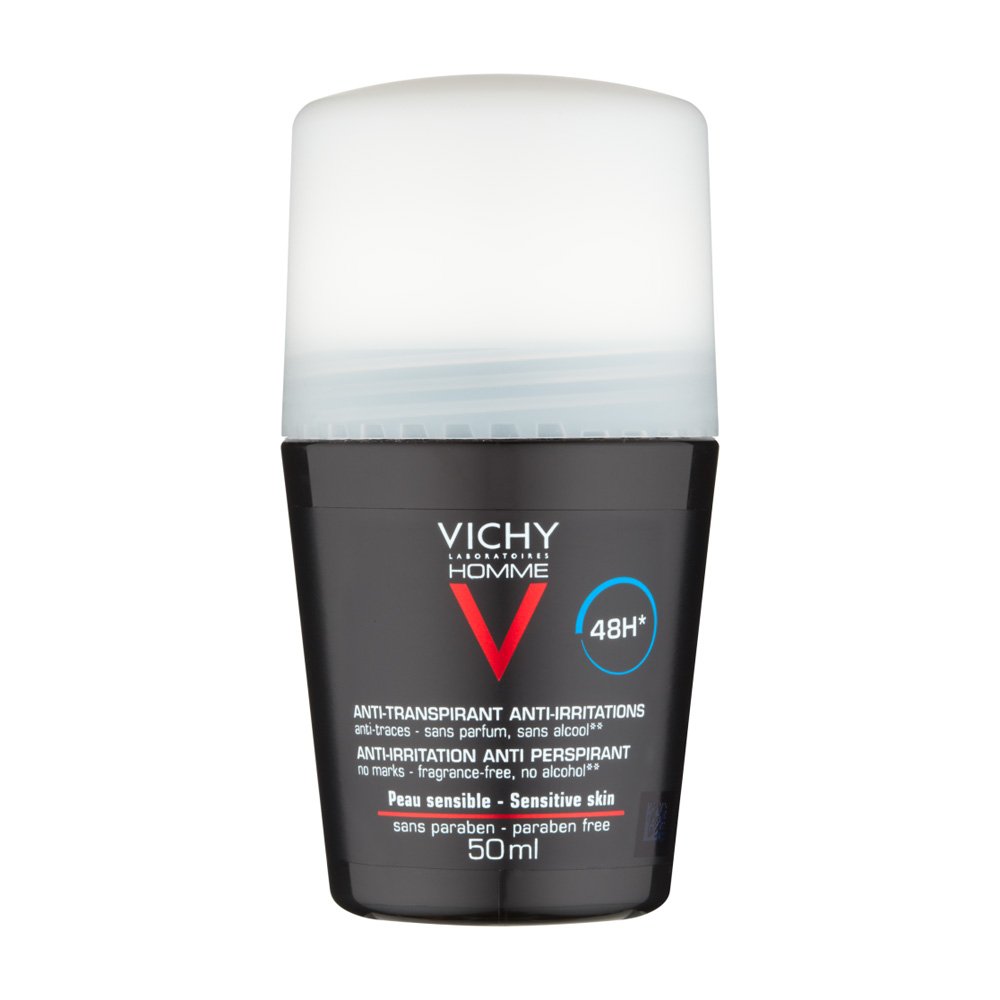 Vichy Homme Deodorant for Sensitive Skin Roll-On 50ml
