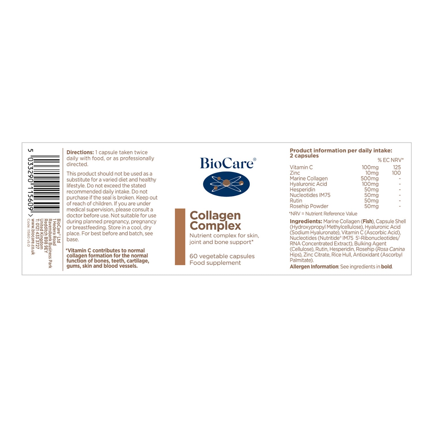 Biocare Collagen Complex 60 Capsules