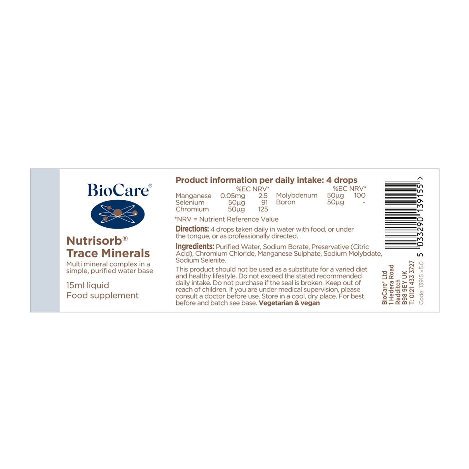 Biocare Nutrisorb Trace Minerals 15ml