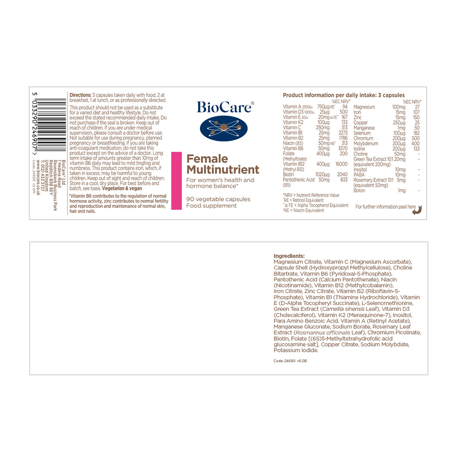 Biocare Female Multinutrient 90 Capsules