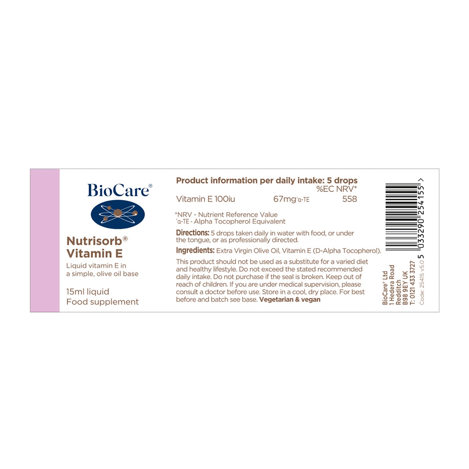 Biocare Nutrisorb Vitamin E 15ml