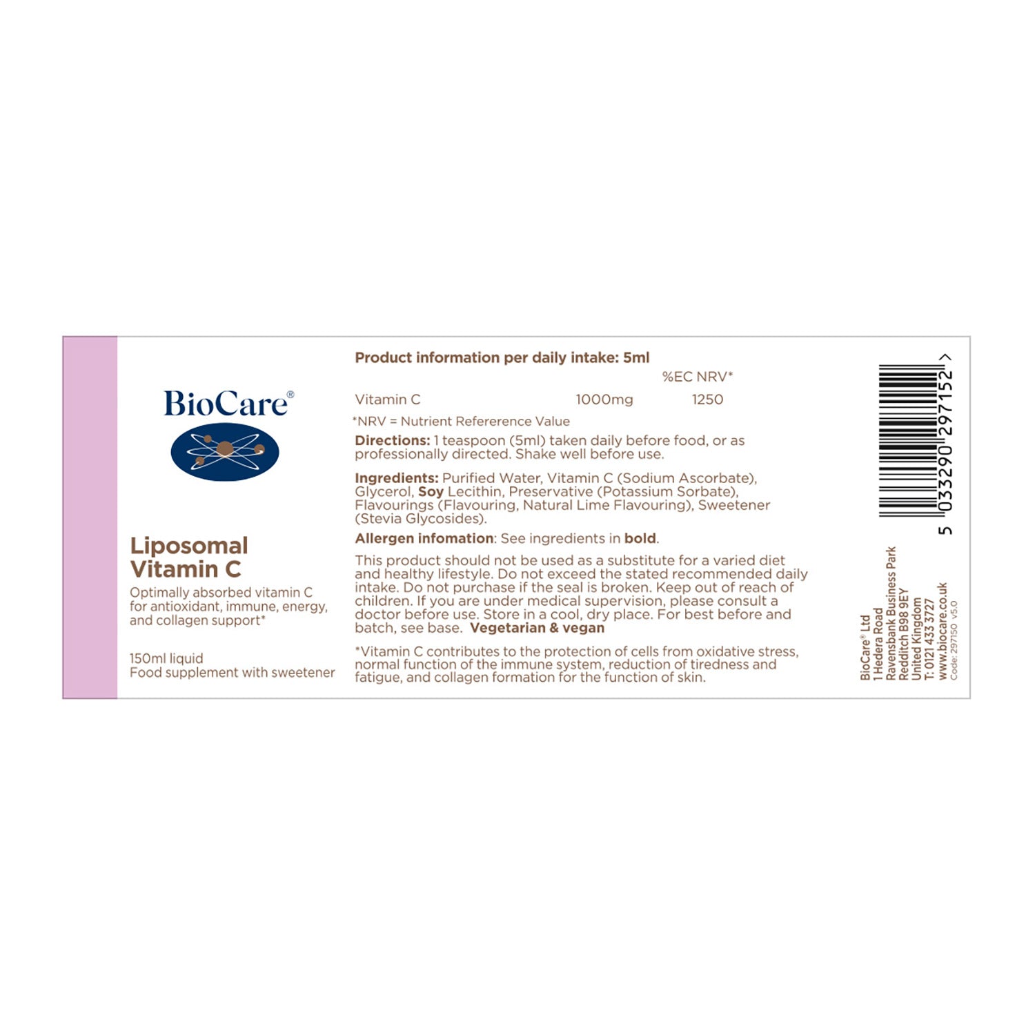 Biocare Liposomal Vitamin C 150ml