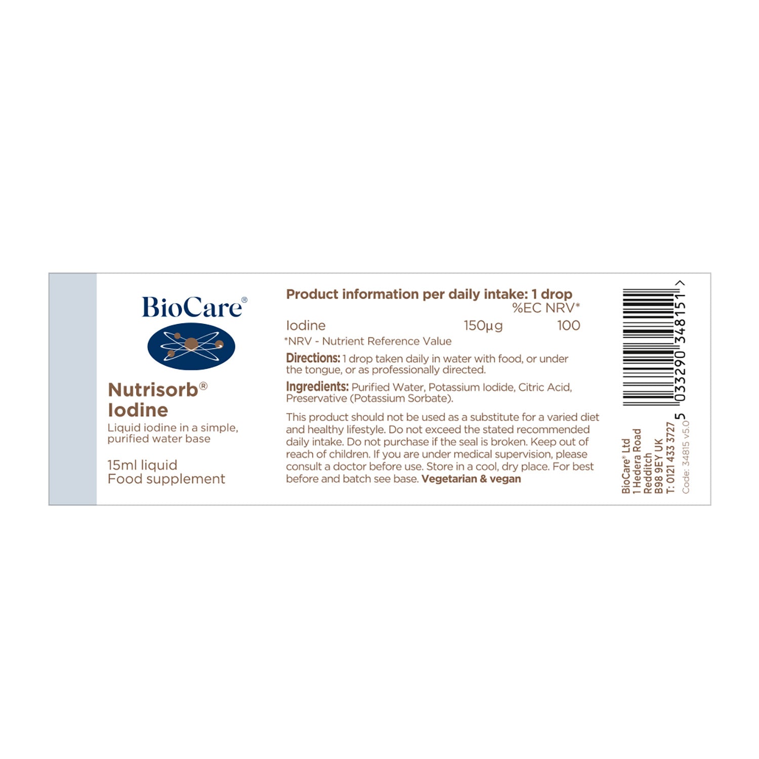 Biocare Nutrisorb  Iodine 15ml