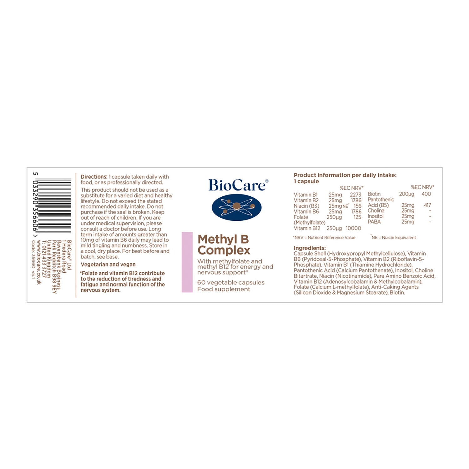 Biocare Methyl B Complex - 60 Capsules
