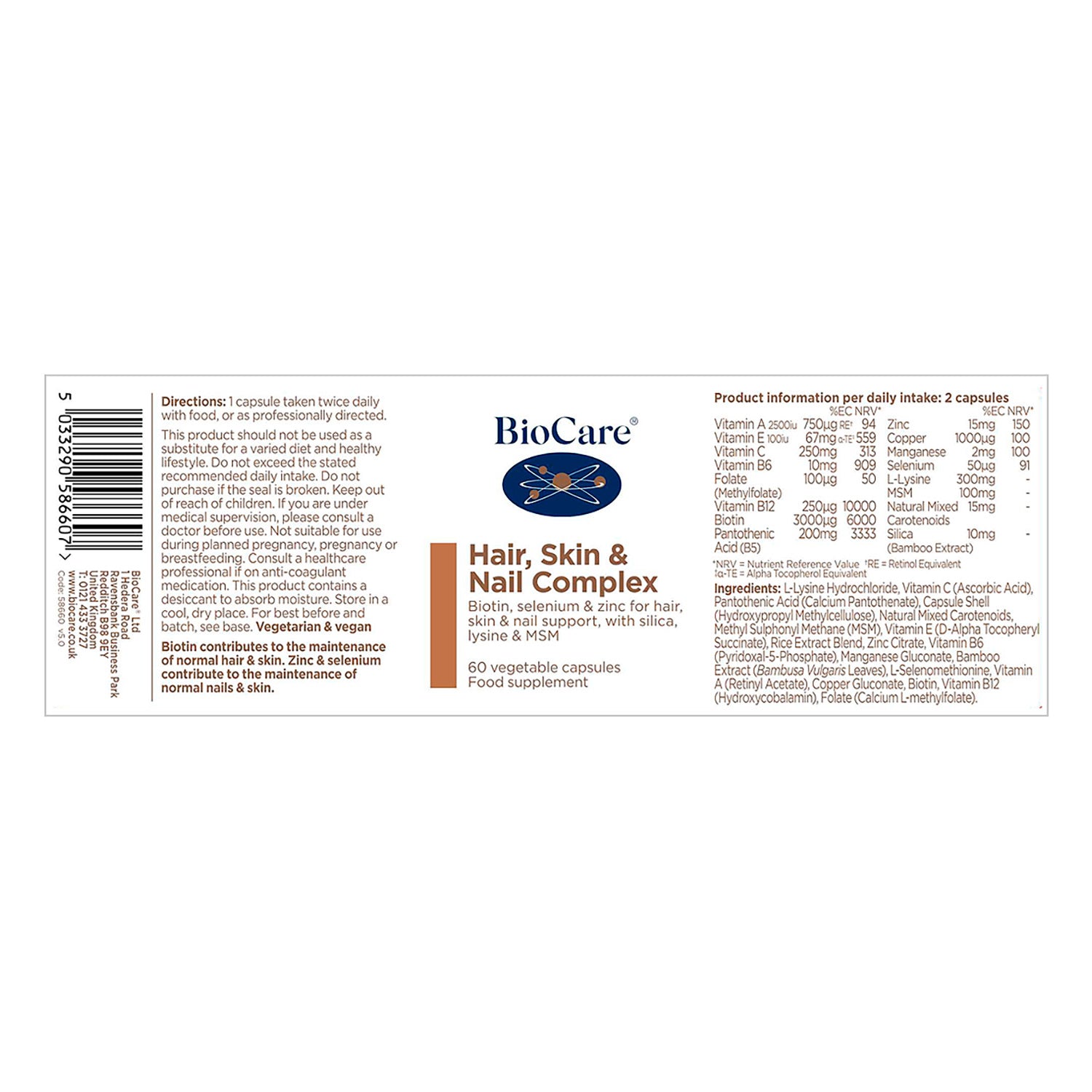 Biocare Hair, Skin & Nail Complex
