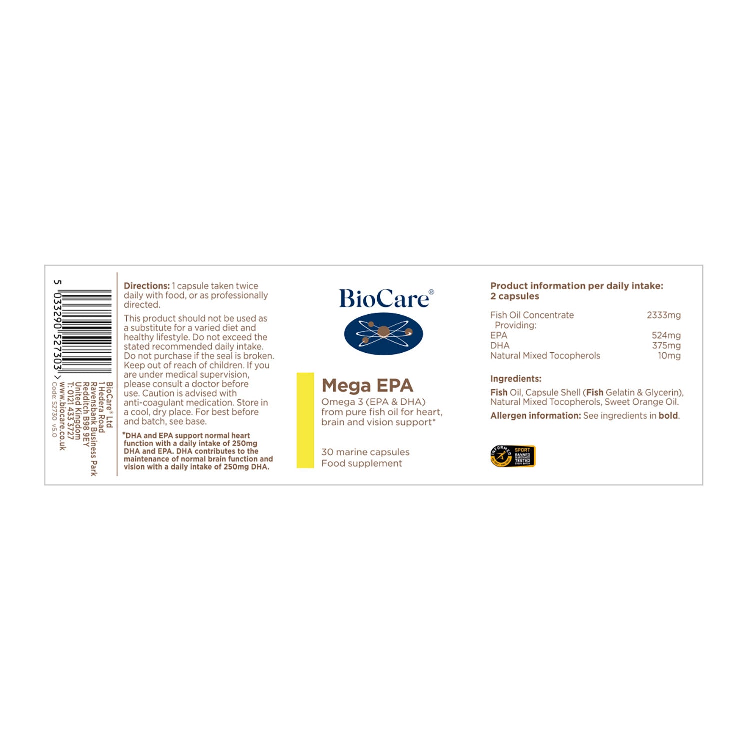 Biocare Mega EPA 30 Capsules