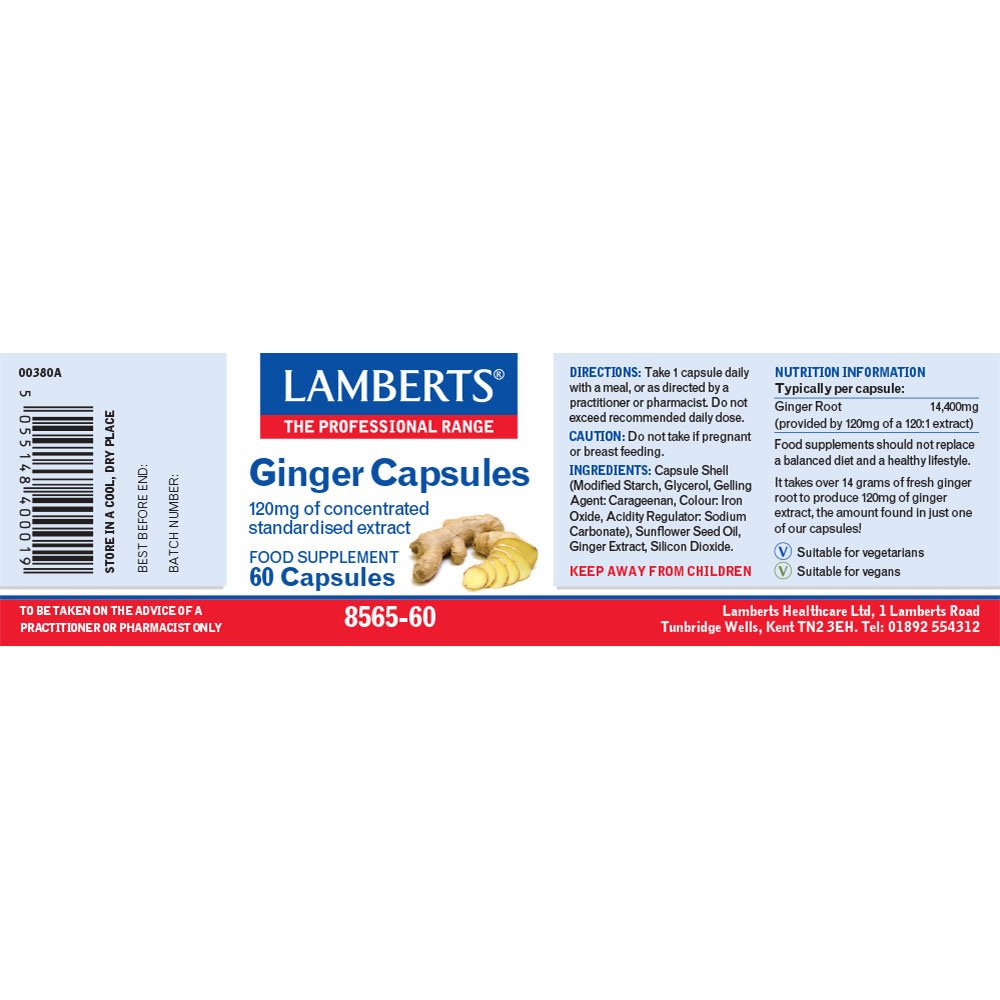 Lamberts Health Care Ginger Capsules