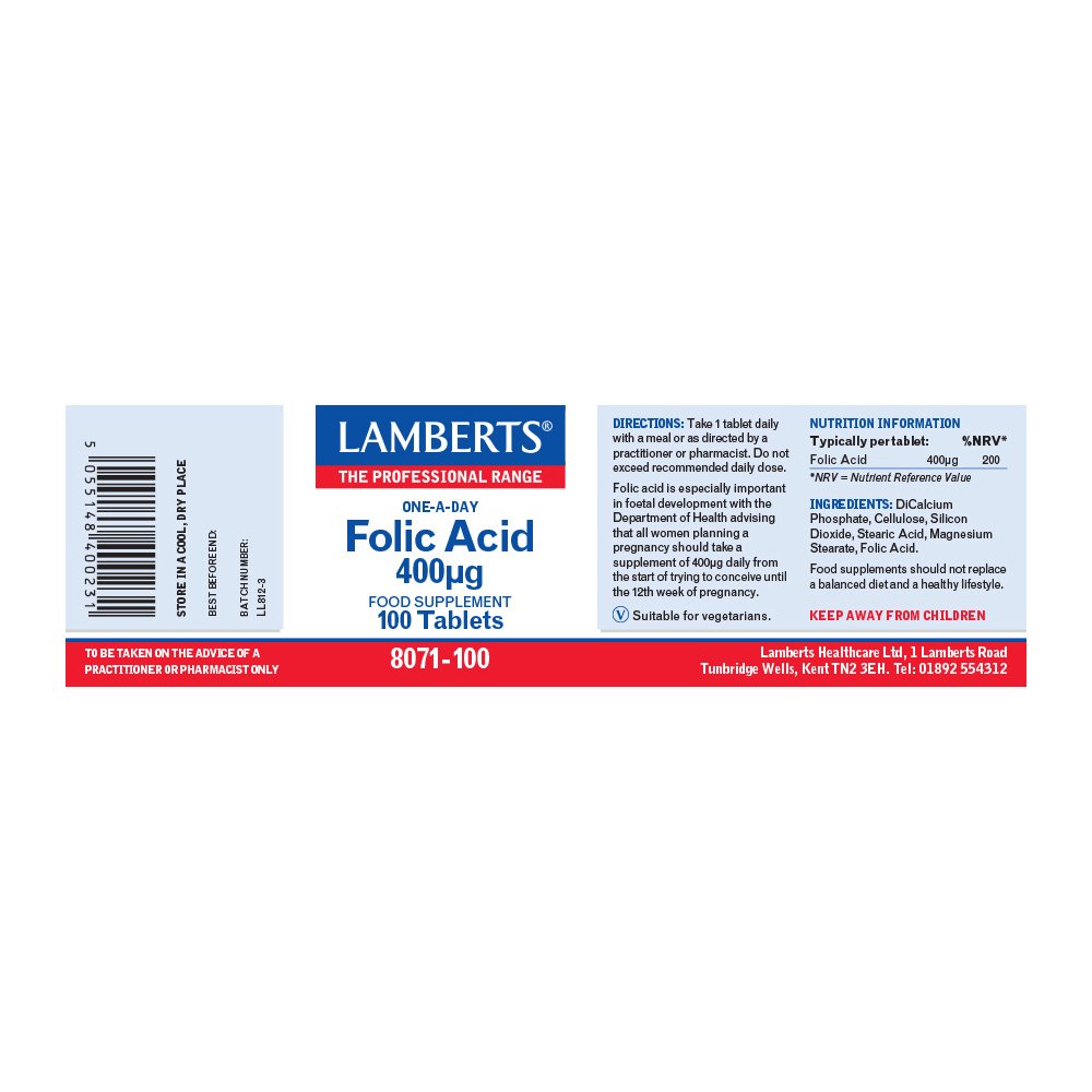 Lamberts Health Care Folic Acid 400µg