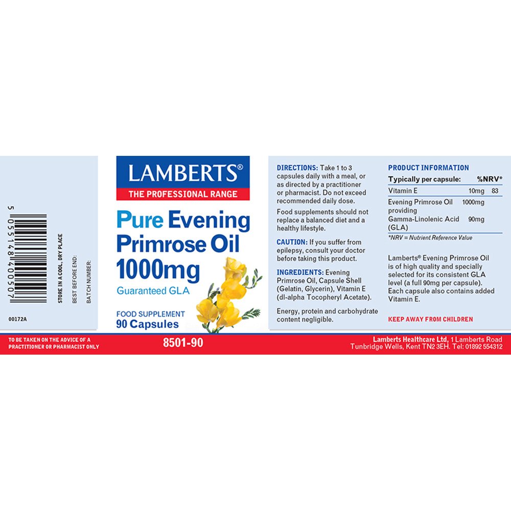 Lamberts Health Care Pure Evening Primrose Oil 1000mg