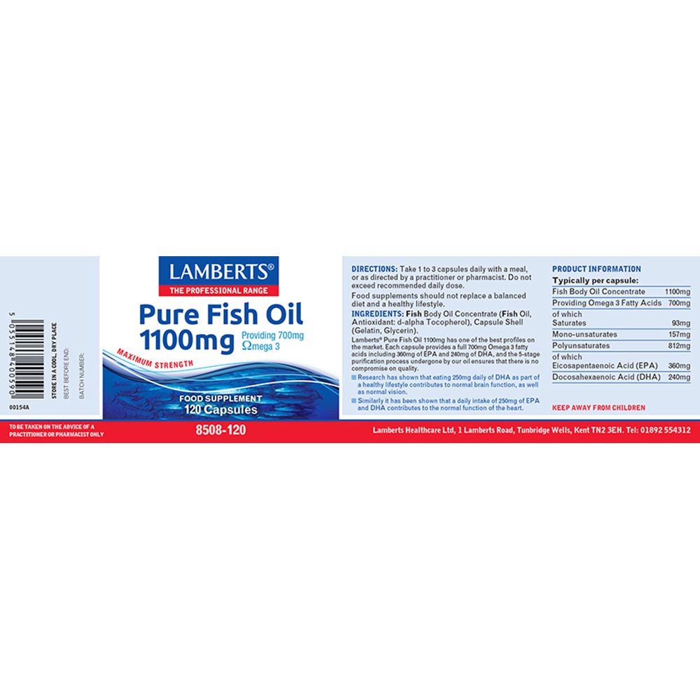 Lamberts Health Care Pure Fish Oil 1100mg