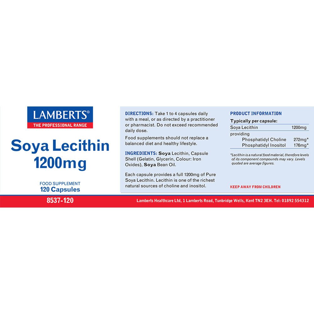 Lamberts Health Care Soya Lecithin Capsules 1200mg