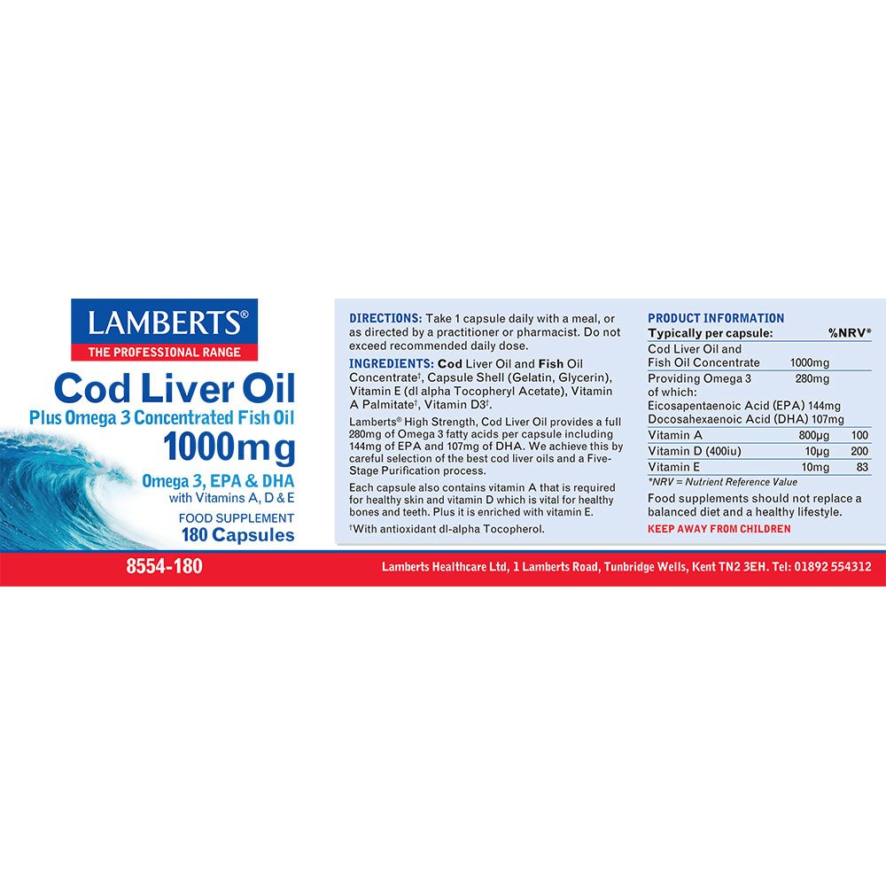 Lamberts Health Care Cod Liver Oil 1000mg