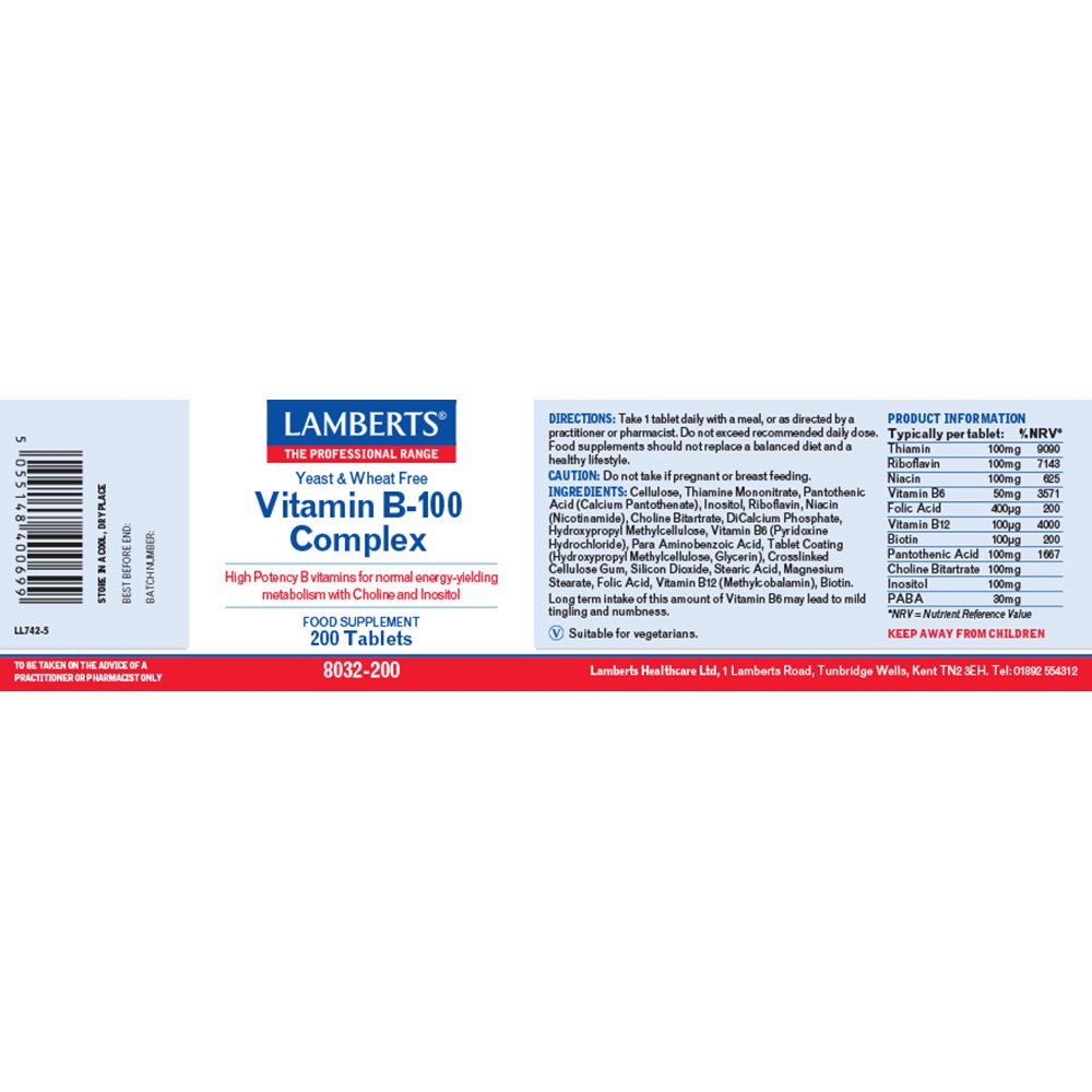Lamberts Health Care Vitamin B-100 Complex