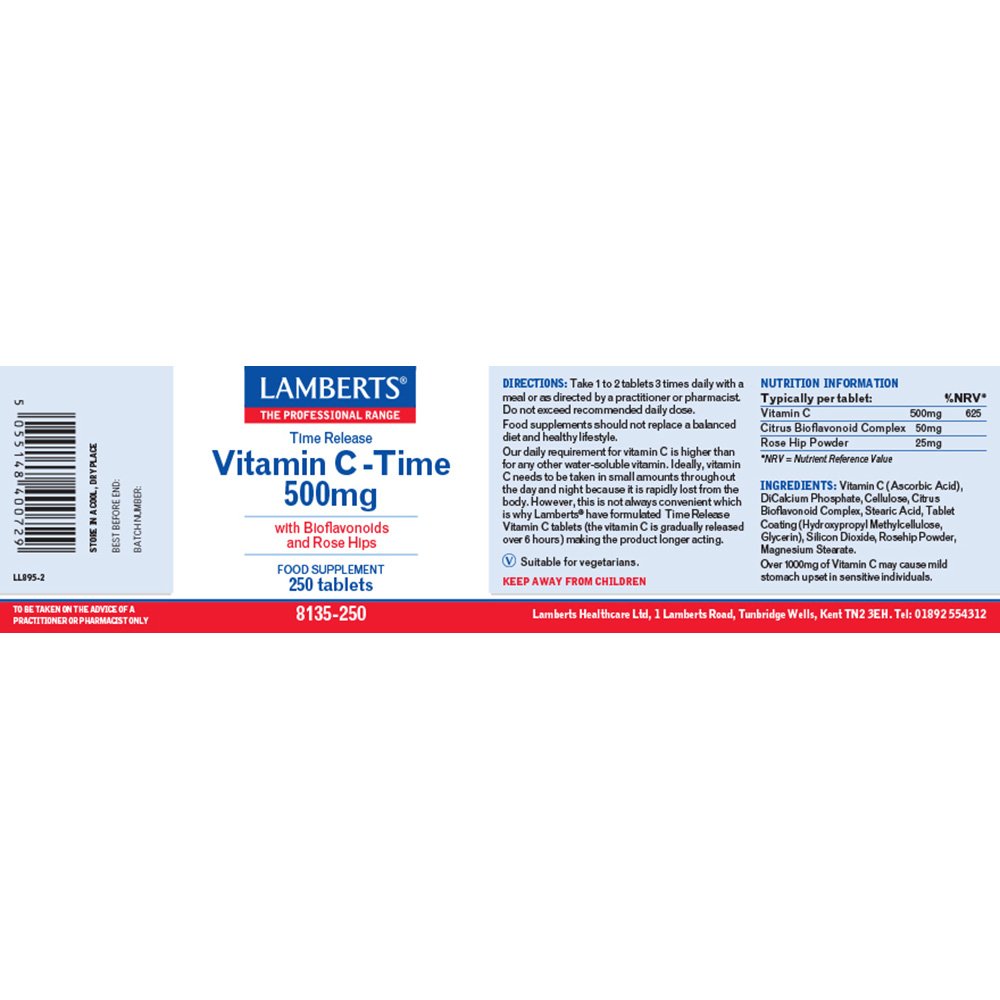 Lamberts Health Care Time Release Vitamin C 500mg