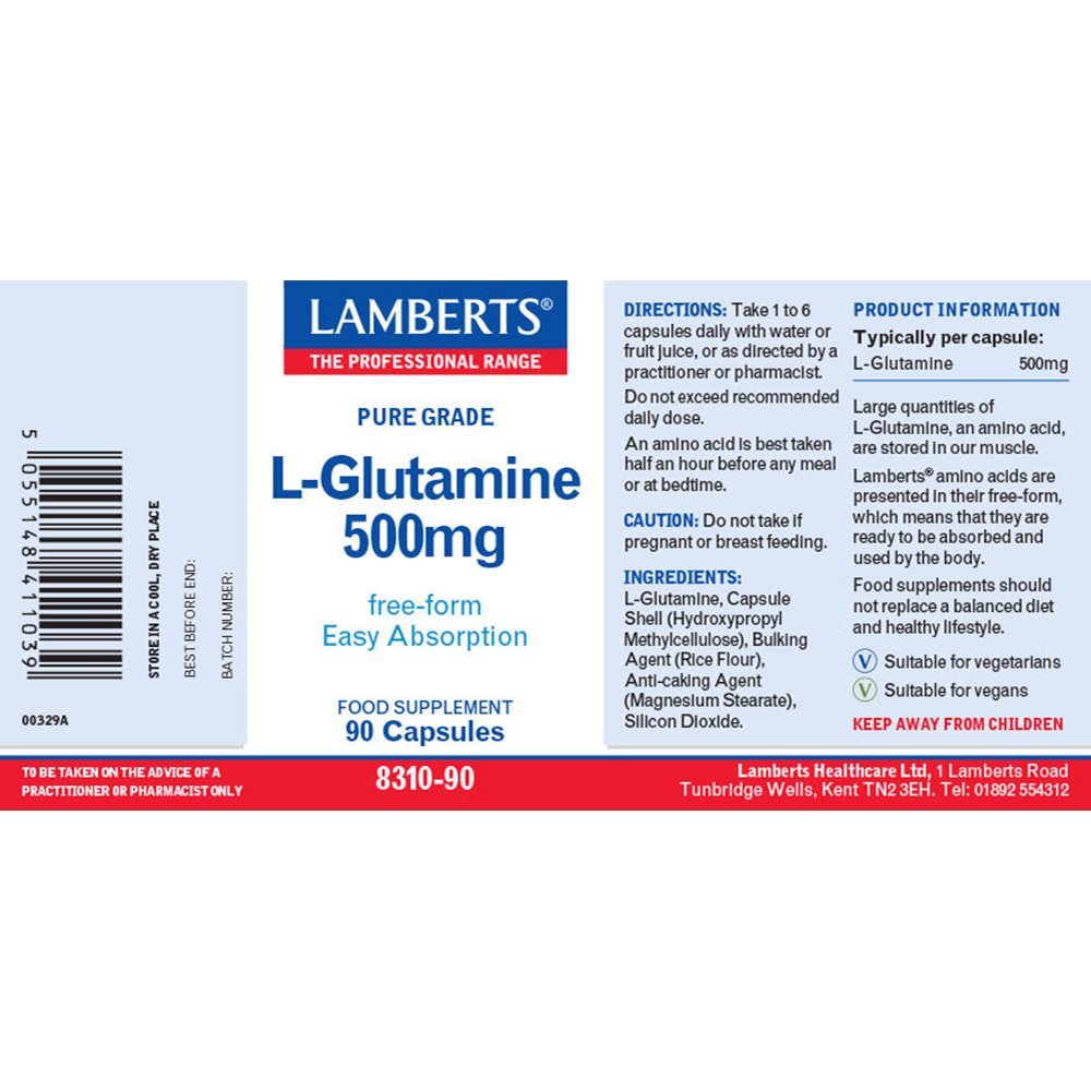 Lamberts Health Care L-Glutamine 500mg
