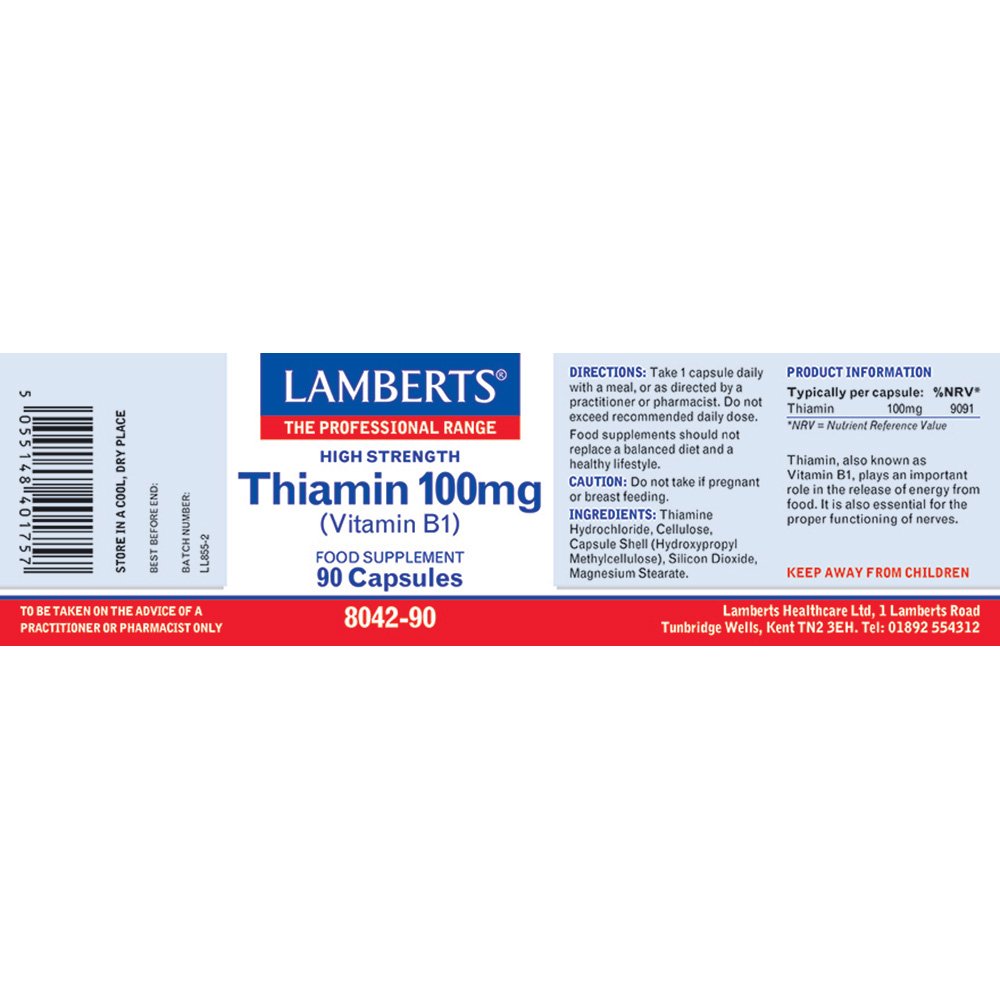 Lamberts Health Care Thiamin 100mg