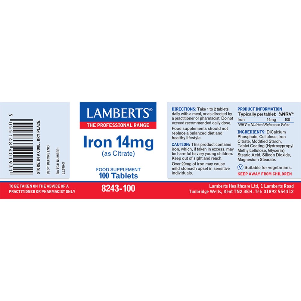 Lamberts Health Care Iron 14mg
