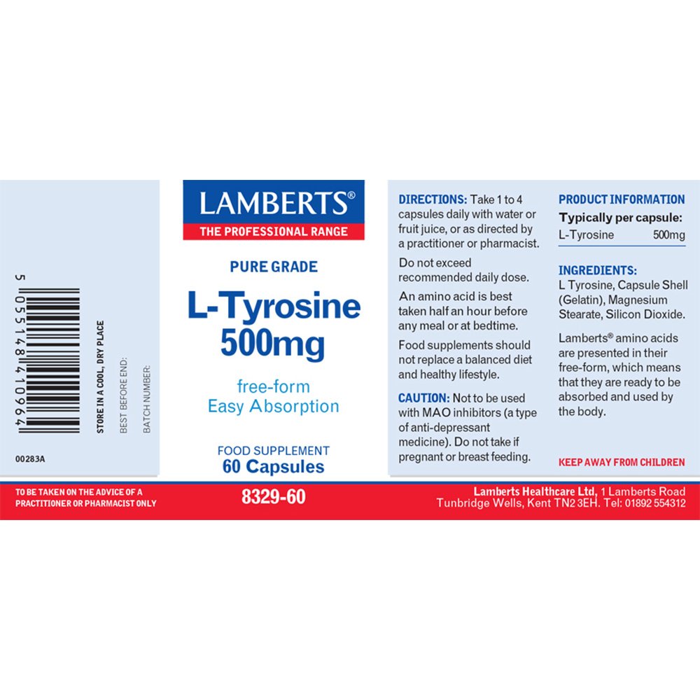 Lamberts Health Care L-Tyrosine 500mg