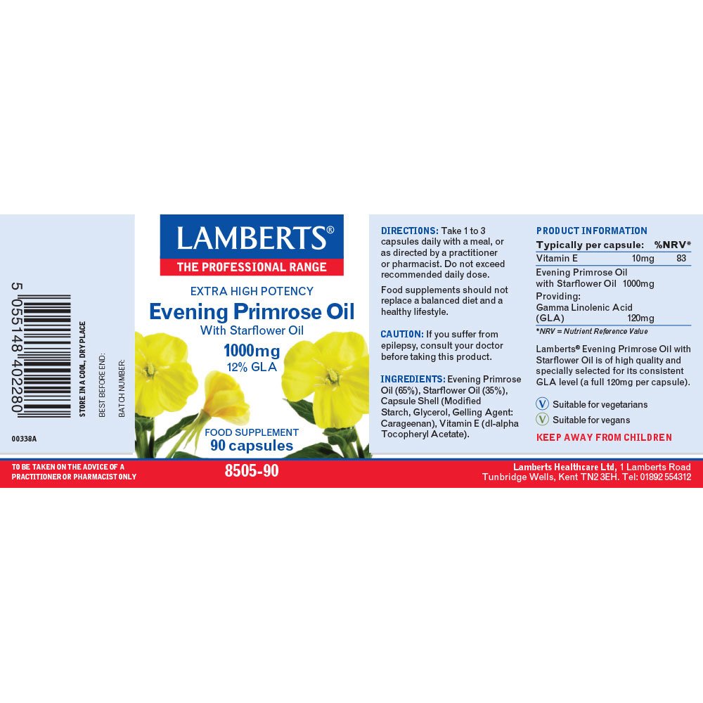 Lamberts Health Care Evening Primrose Oil with Starflower Oil 1000mg